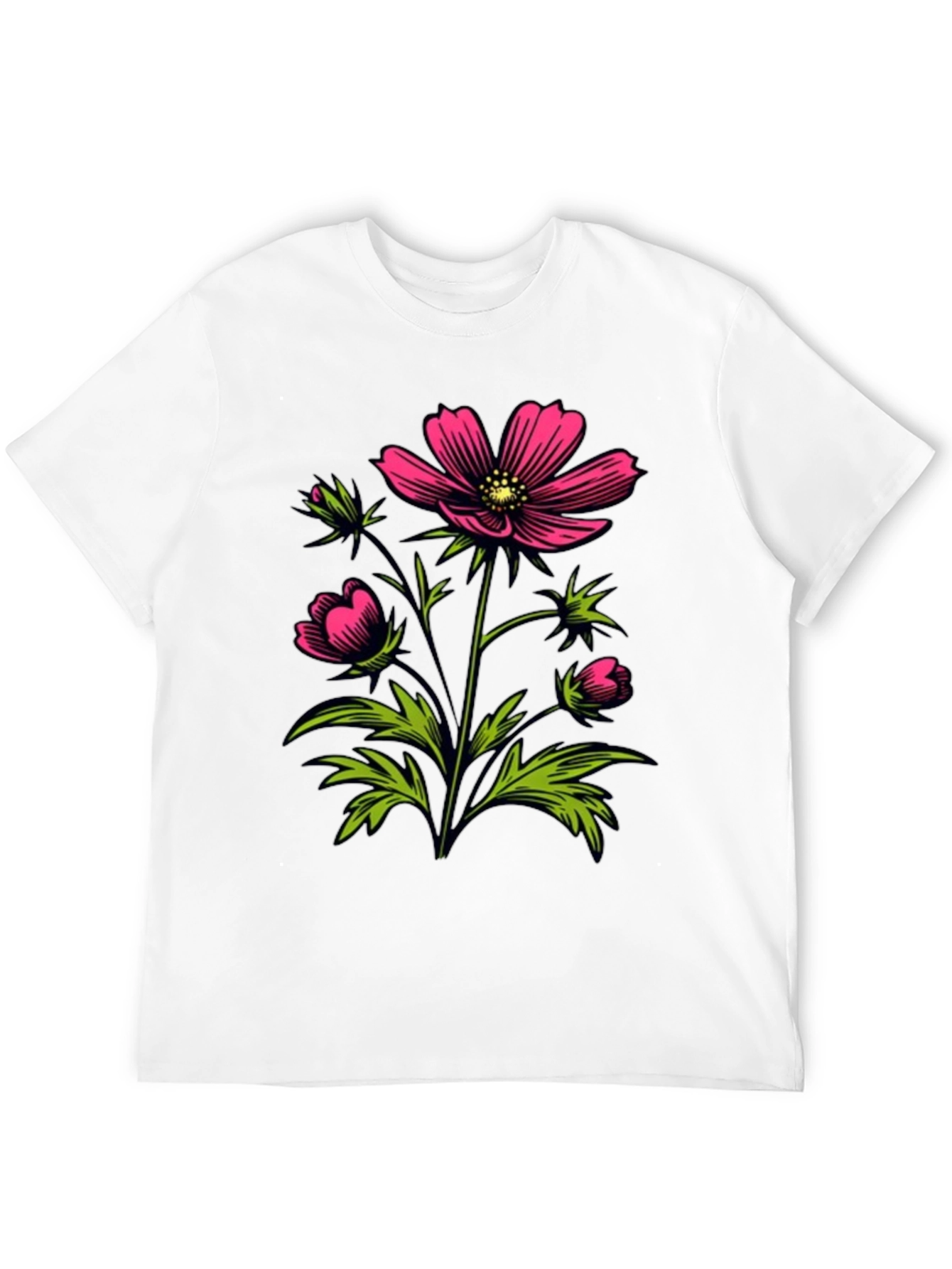 Floral Graphic Tee - Pink Flower Print