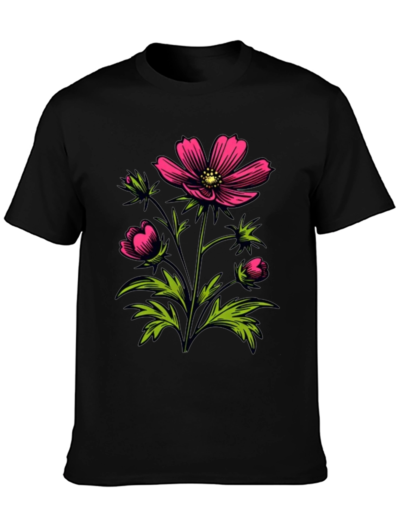 Floral Graphic Tee - Pink Flower Print