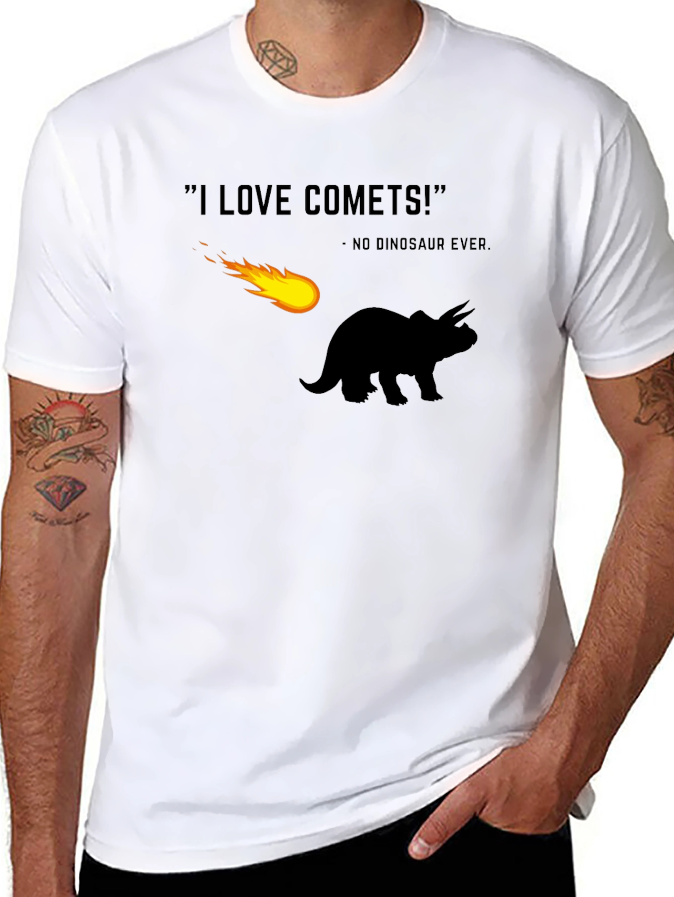 I Love Comets T-Shirt - Dinosaur Humor Tee