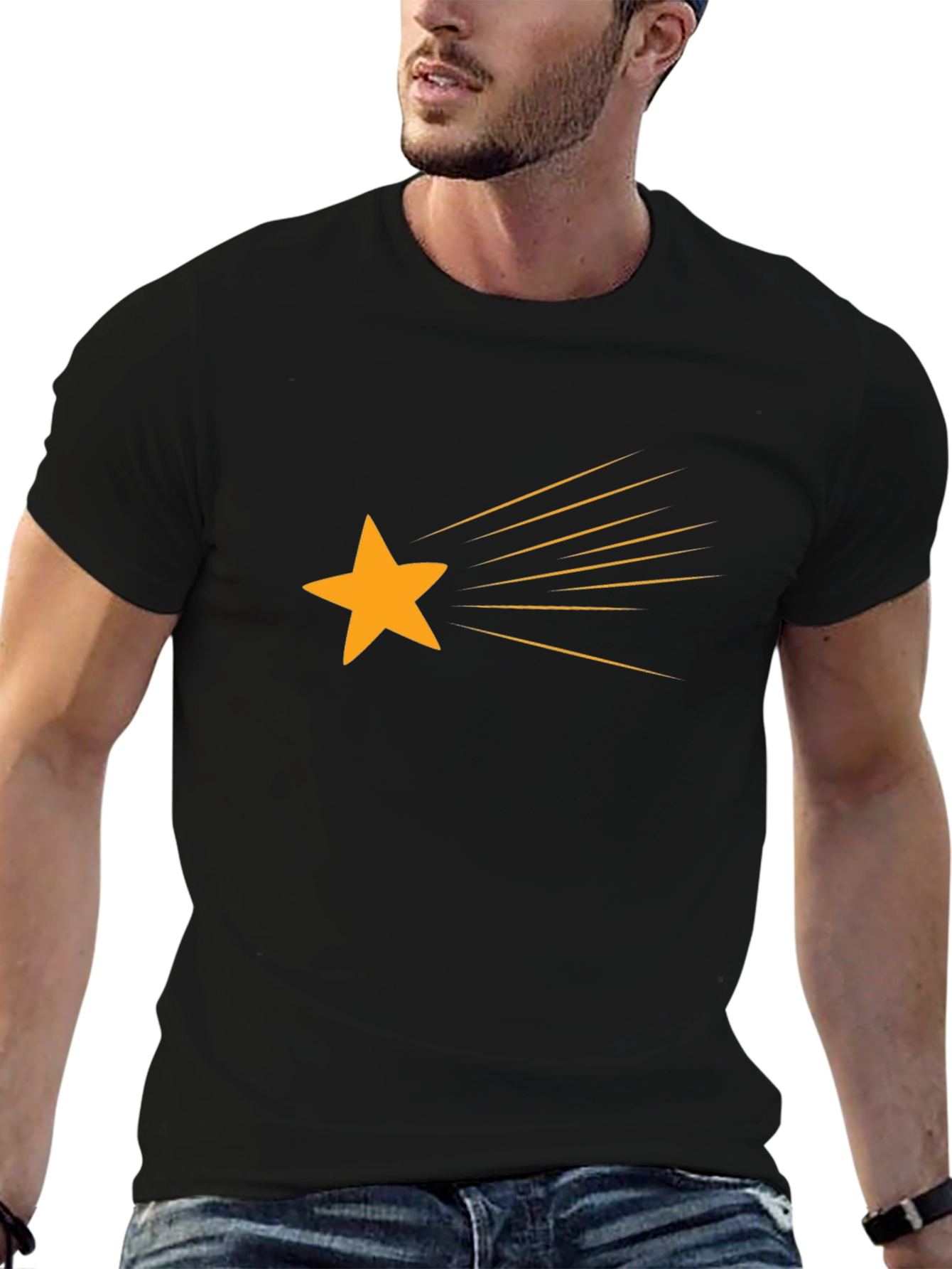 Shooting Star Graphic Tee - Black