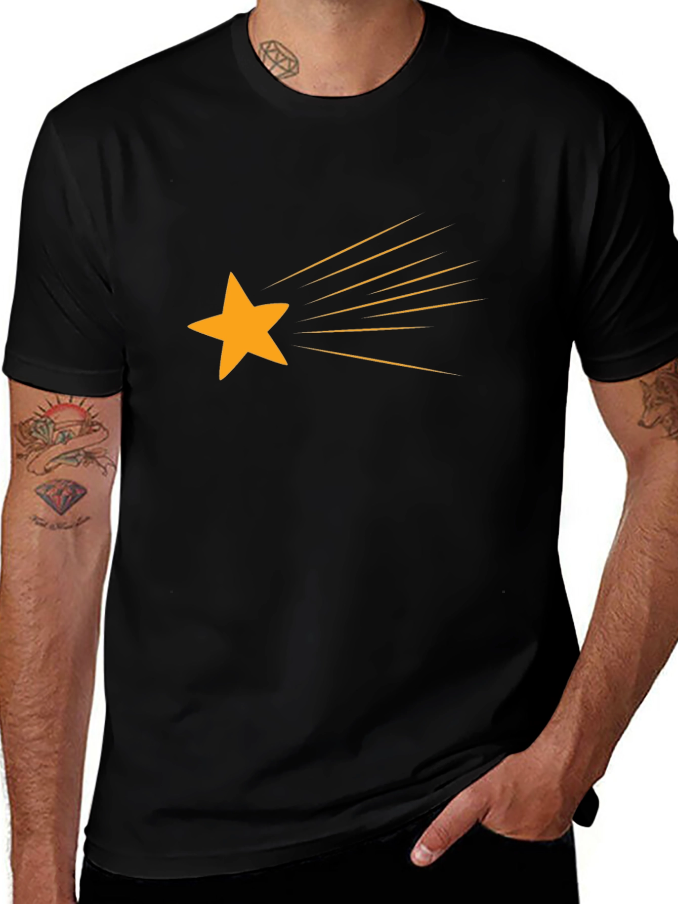 Shooting Star Graphic Tee - Black