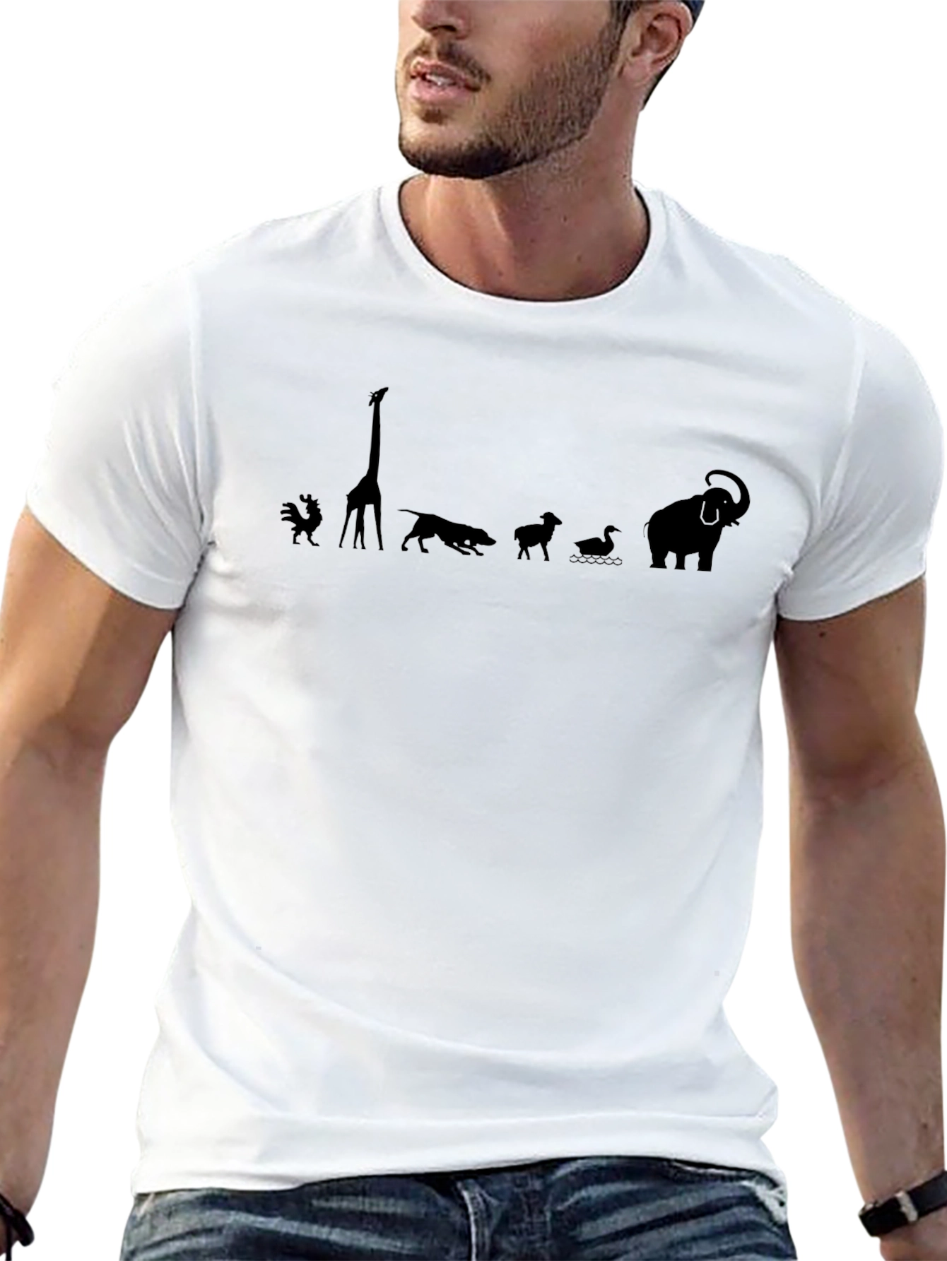 Animal Silhouette Black T-Shirt