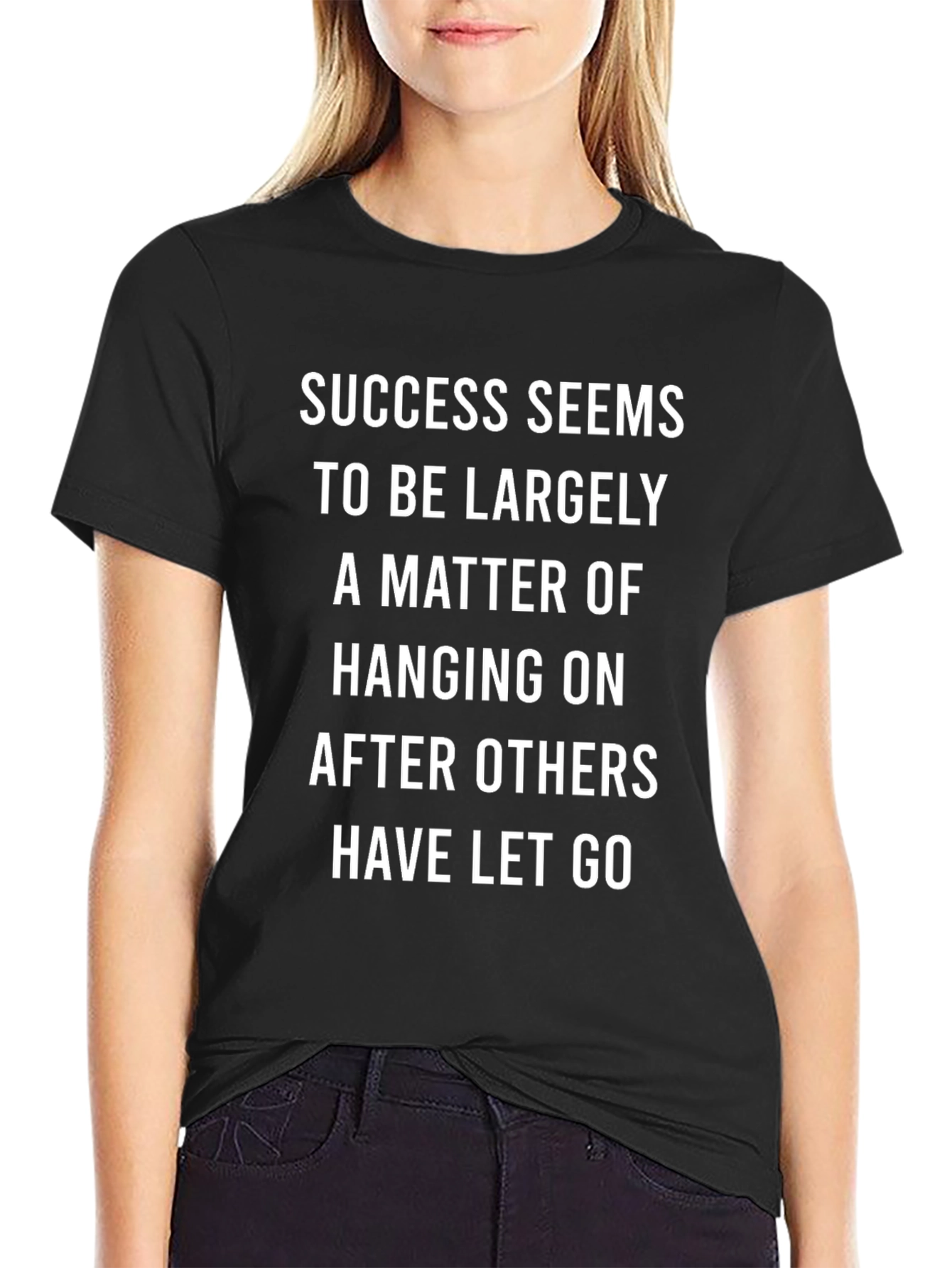 Motivational Graphic Tee - Success Hanging On Slogan