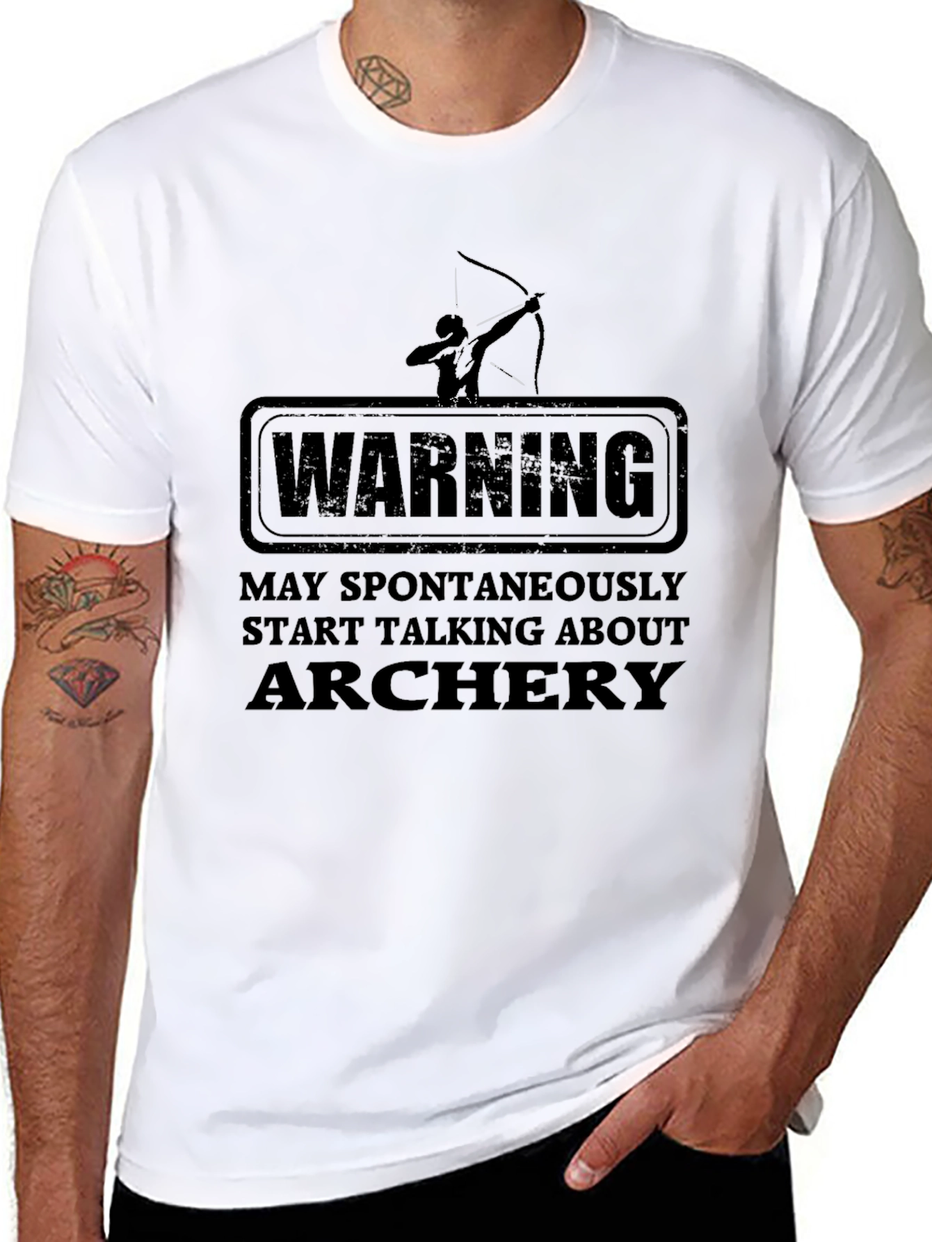 Warning Archery Mens Black T-Shirt