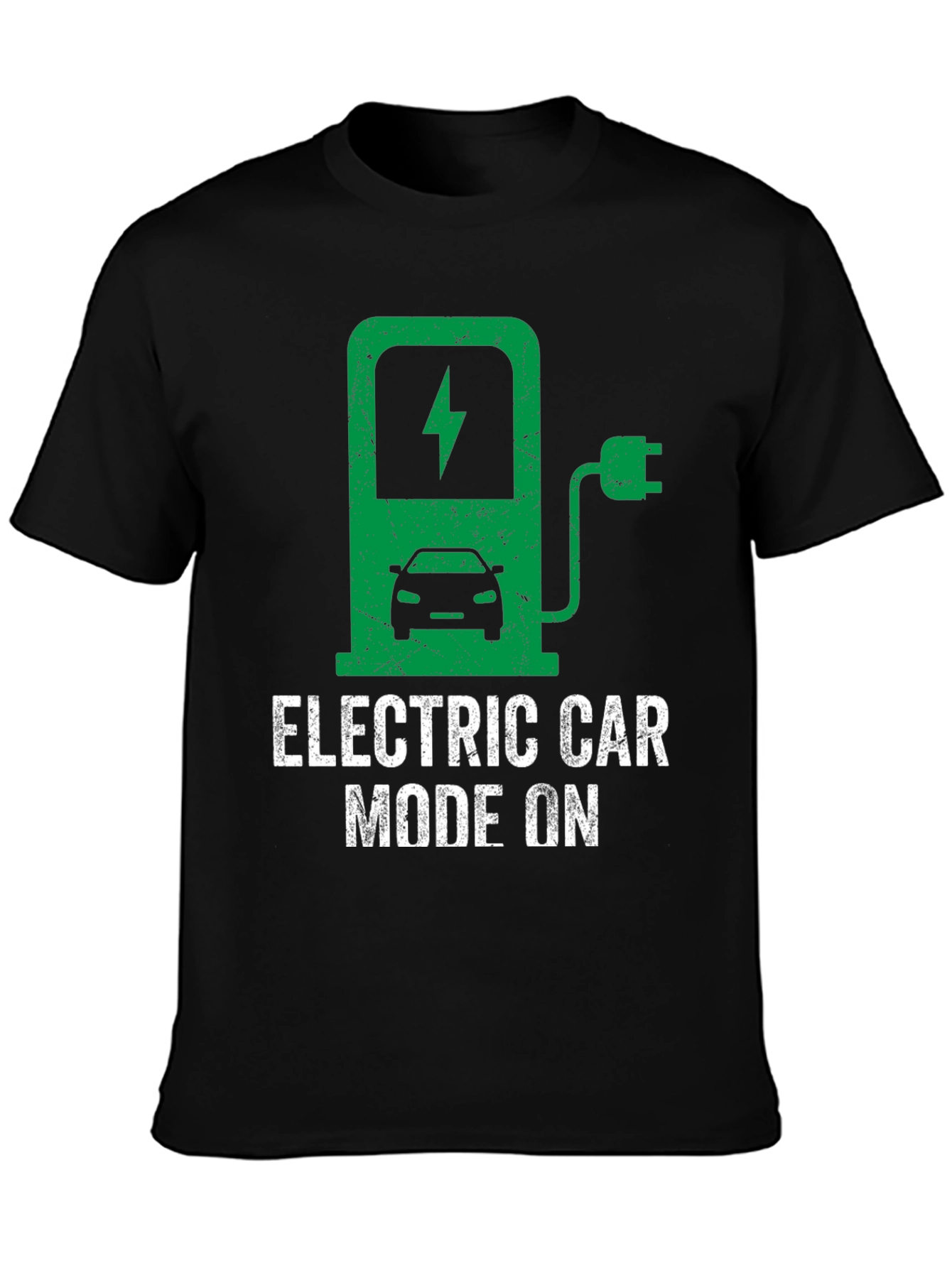 Electric Car Mode On T-Shirt - Green Energy Tee