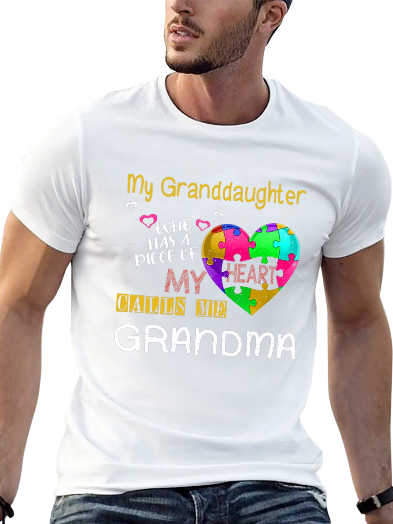 Granddaughter Grandma Puzzle Heart T-Shirt