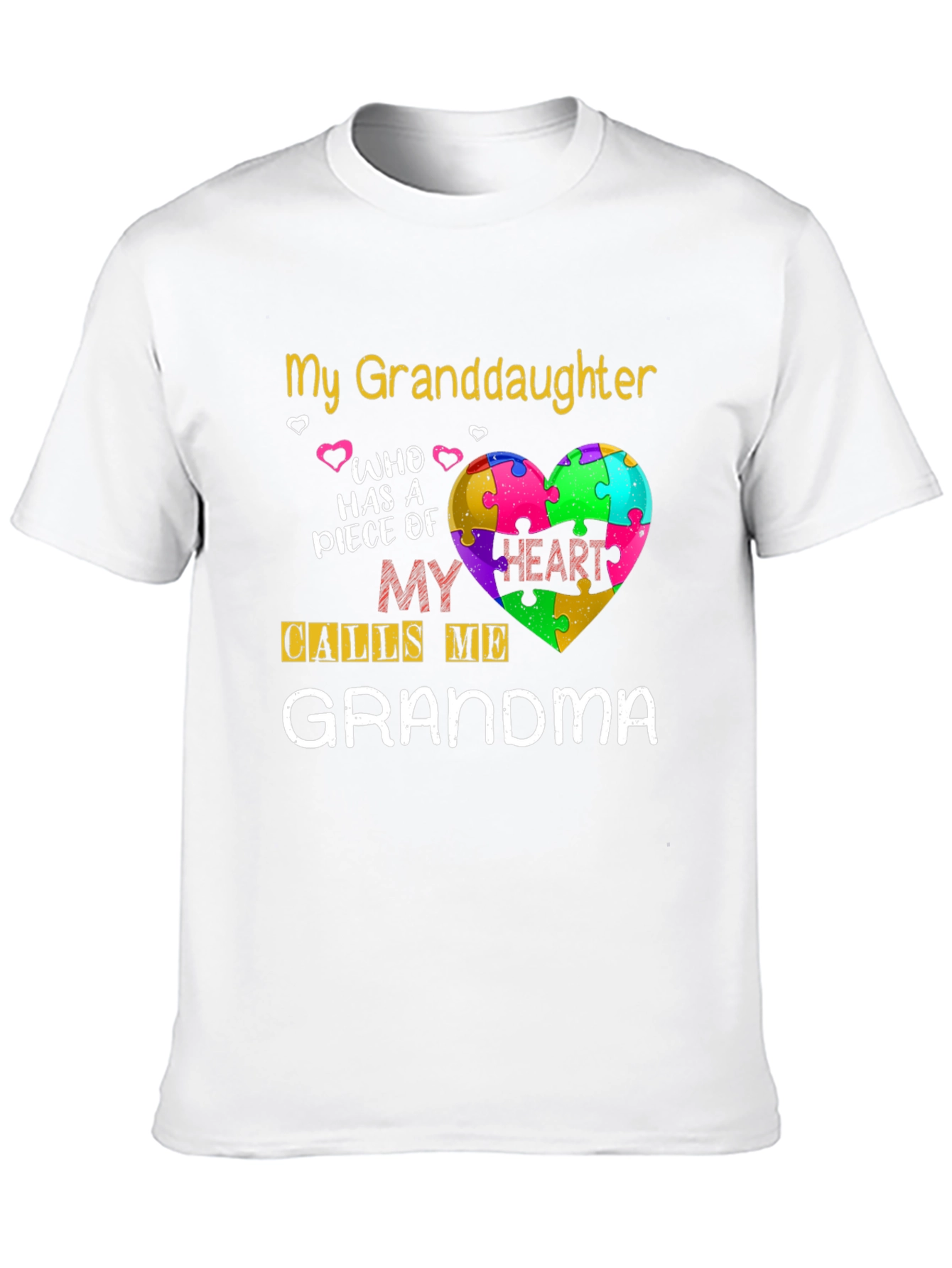 Granddaughter Grandma Puzzle Heart T-Shirt