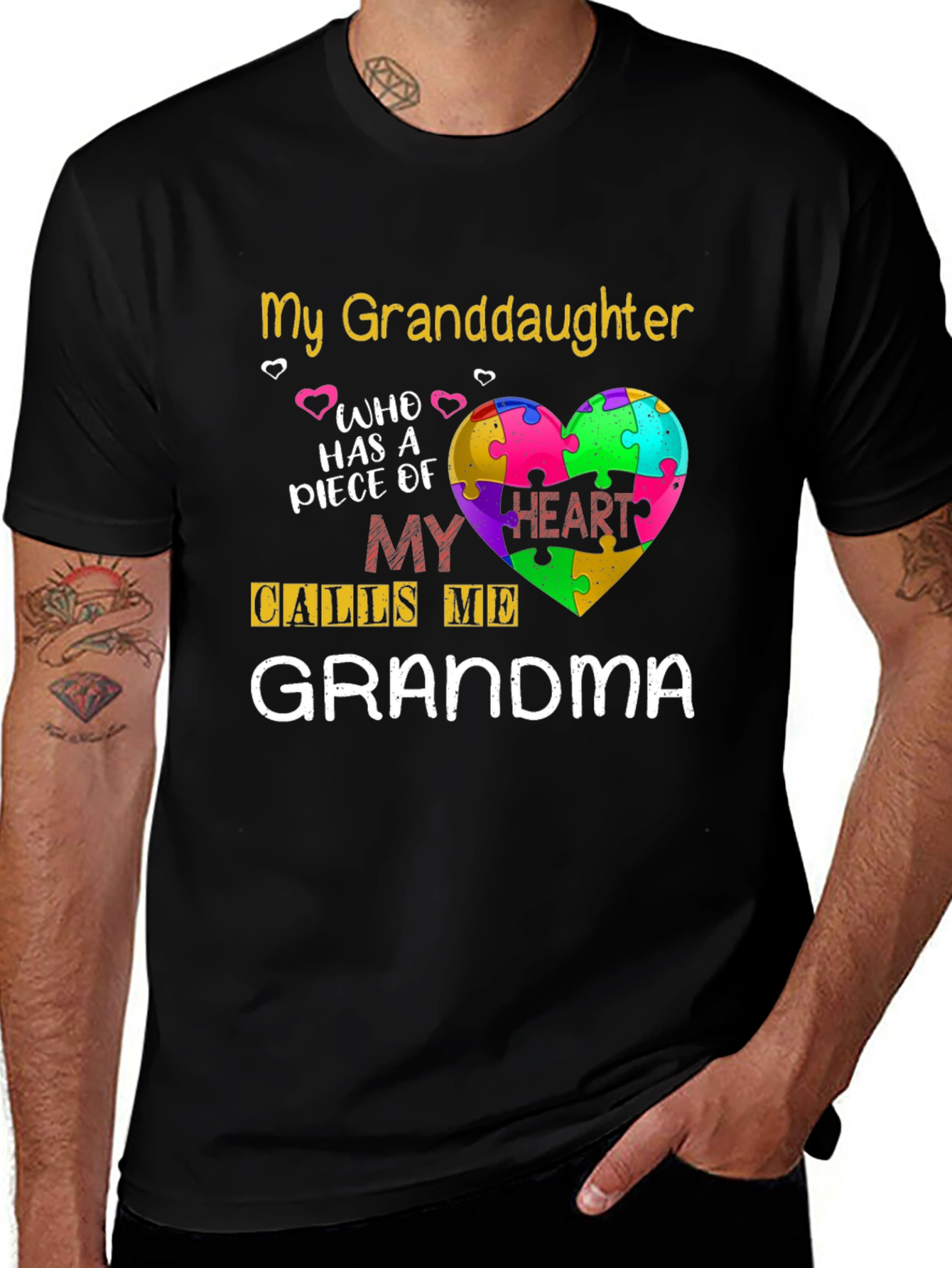 Granddaughter Grandma Puzzle Heart T-Shirt