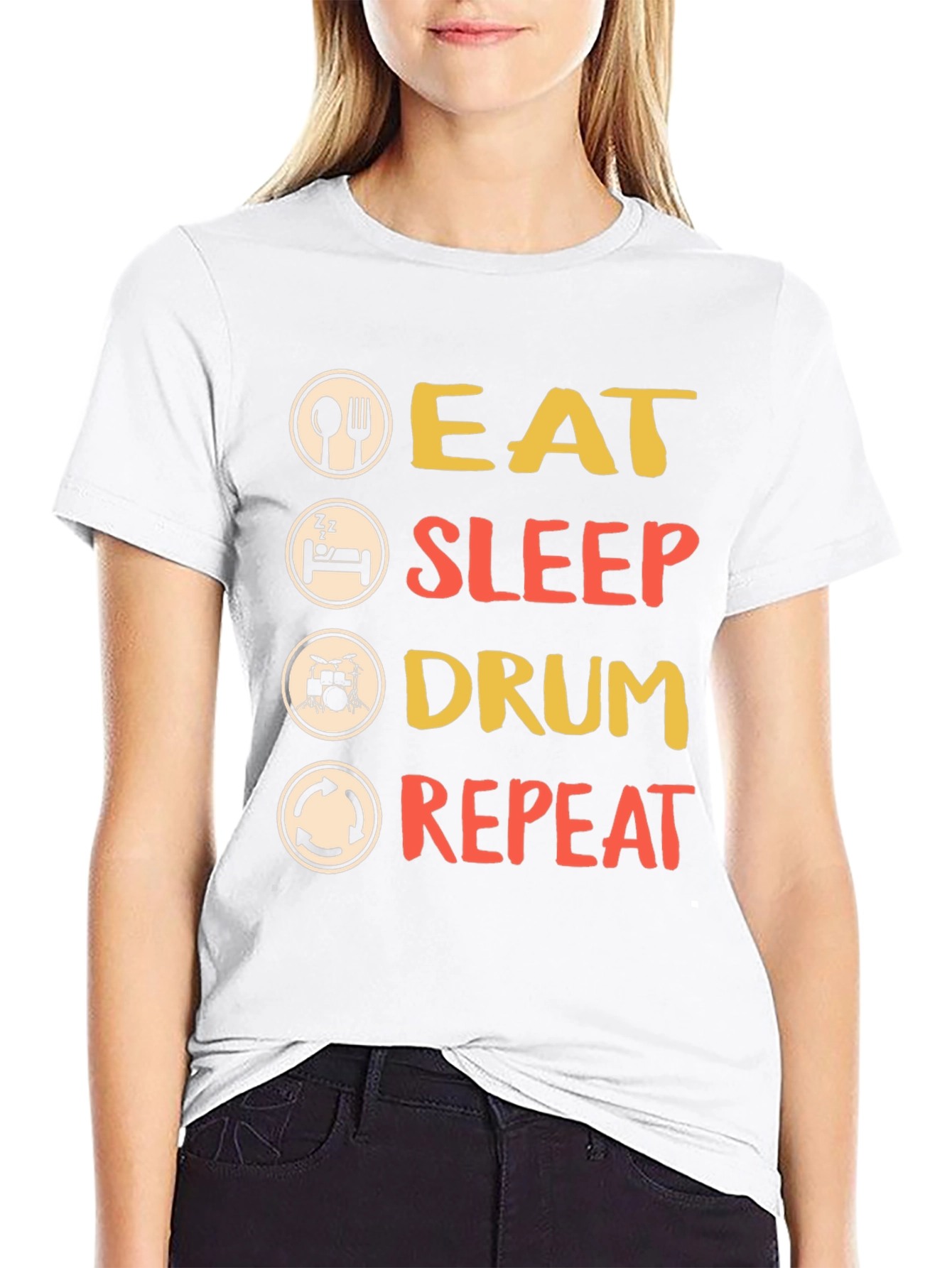 Eat Sleep Drum Repeat T-Shirt - Musician Tee