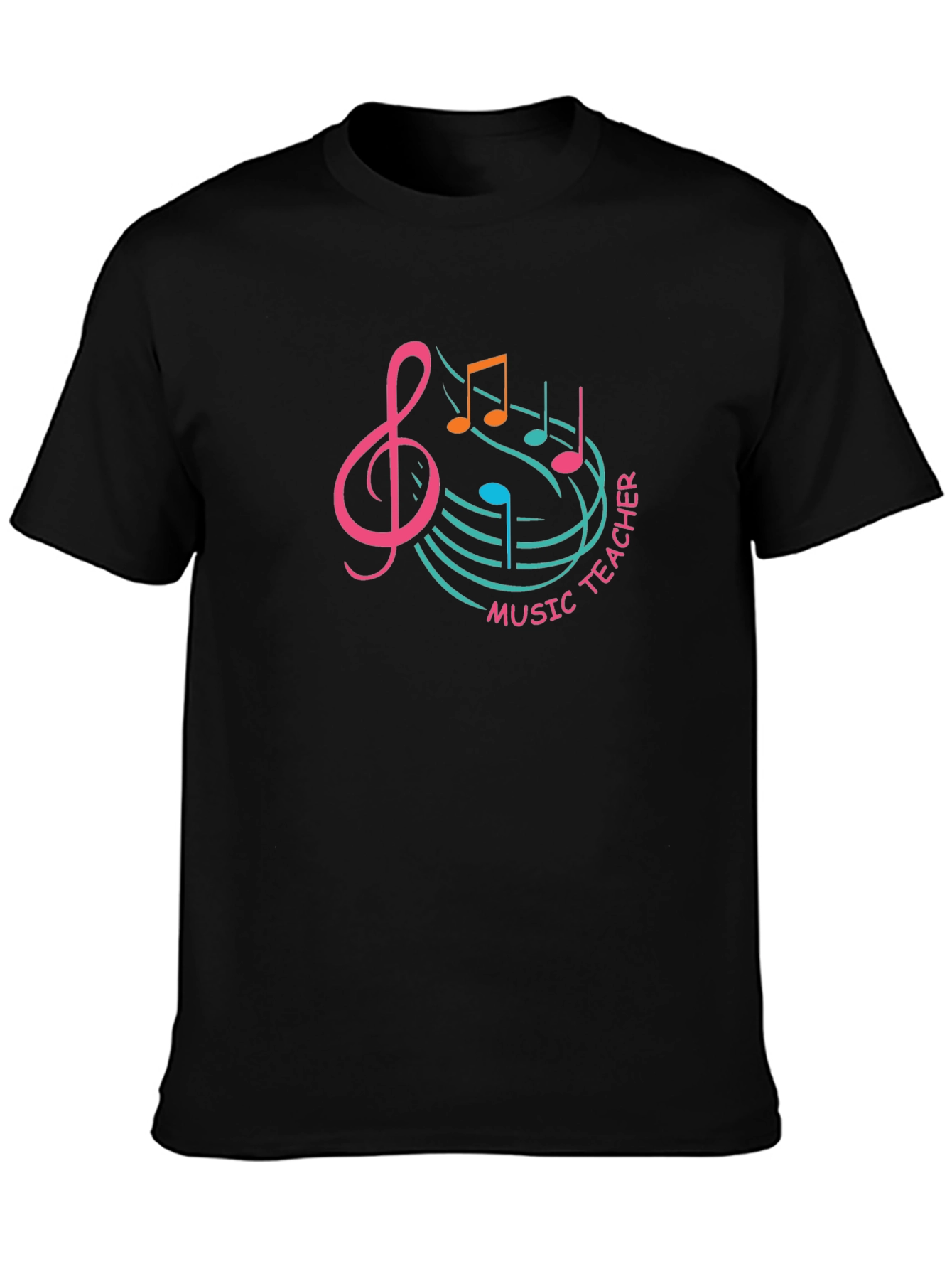 Music Teacher Tee - Treble Clef & Notes Design