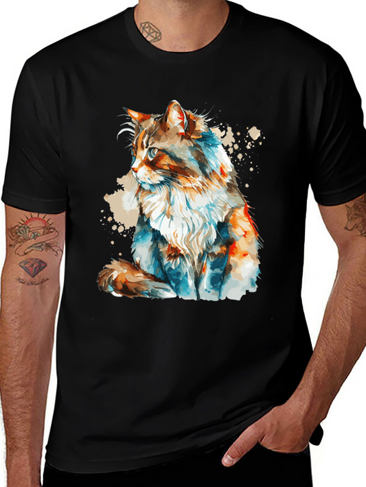 Watercolor Cat T-Shirt: Stylish & Unique Design