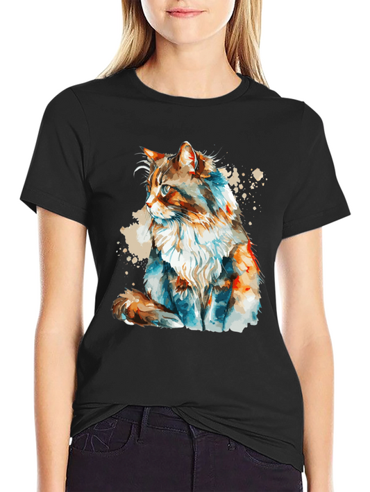 Watercolor Cat T-Shirt: Stylish & Unique Design