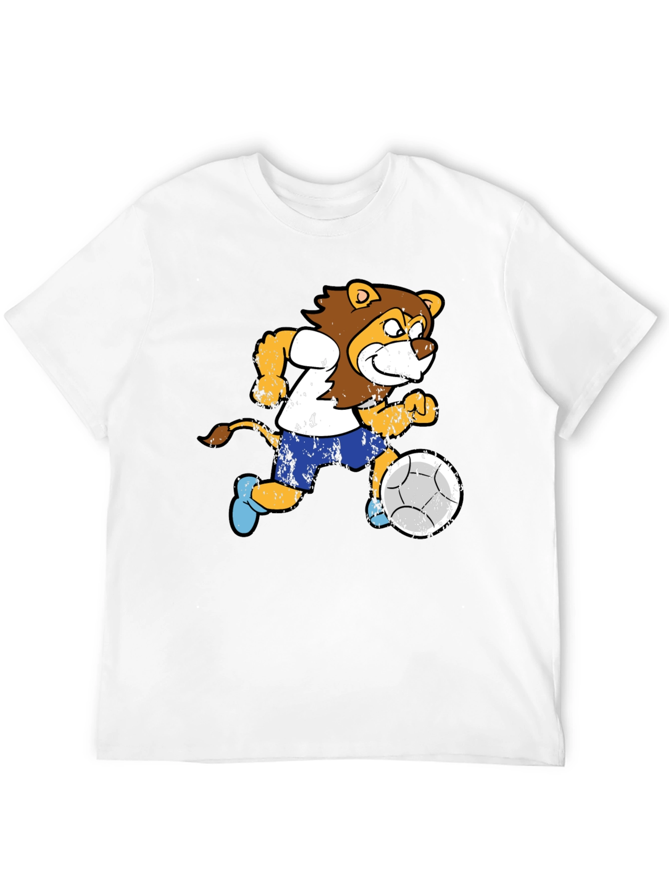 Lion Soccer Player Graphic T-Shirt