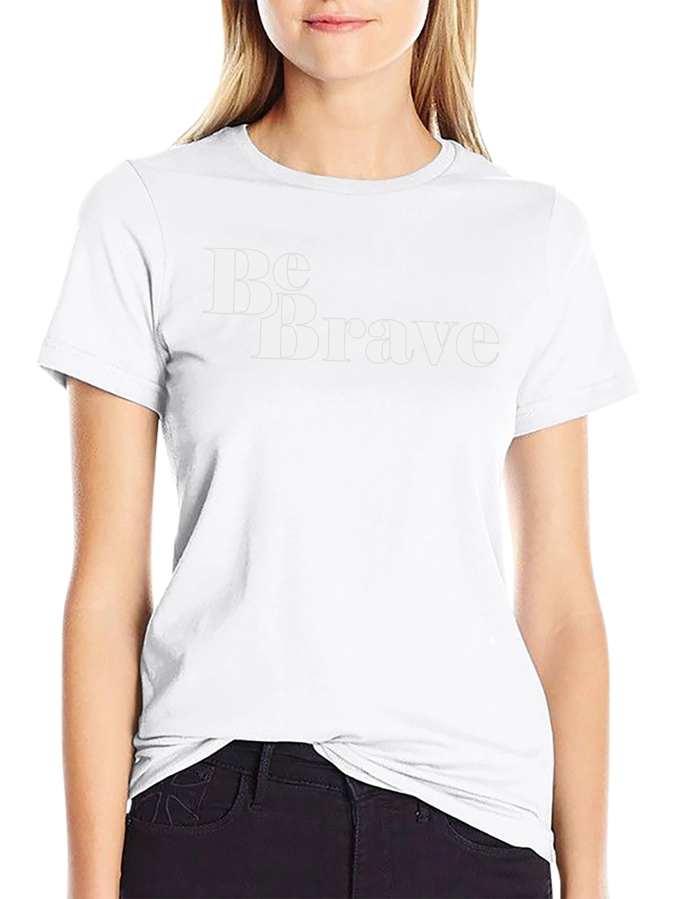 Be Brave Graphic T-Shirt - Black Crew Neck Tee