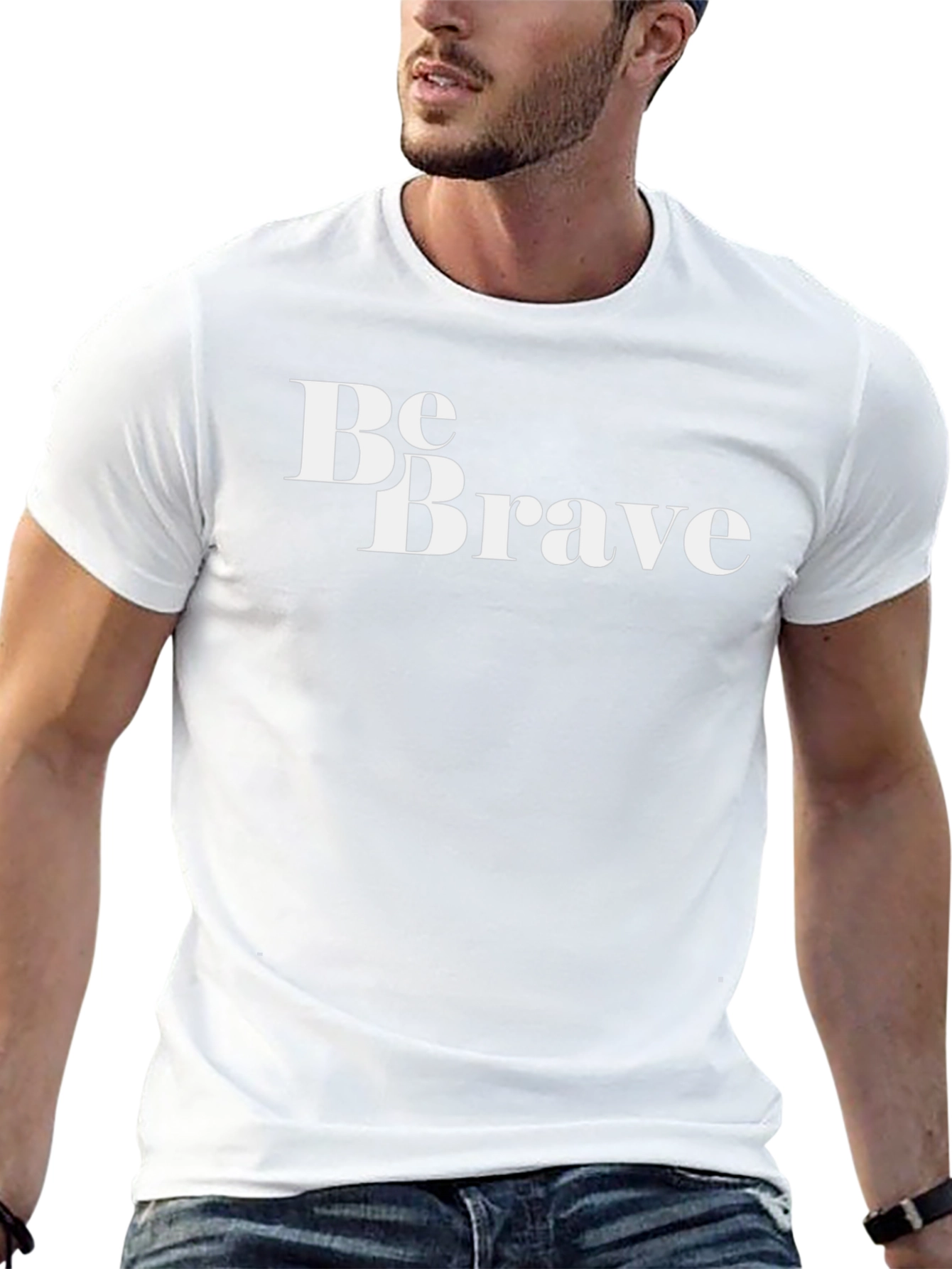 Be Brave Graphic T-Shirt - Black Crew Neck Tee