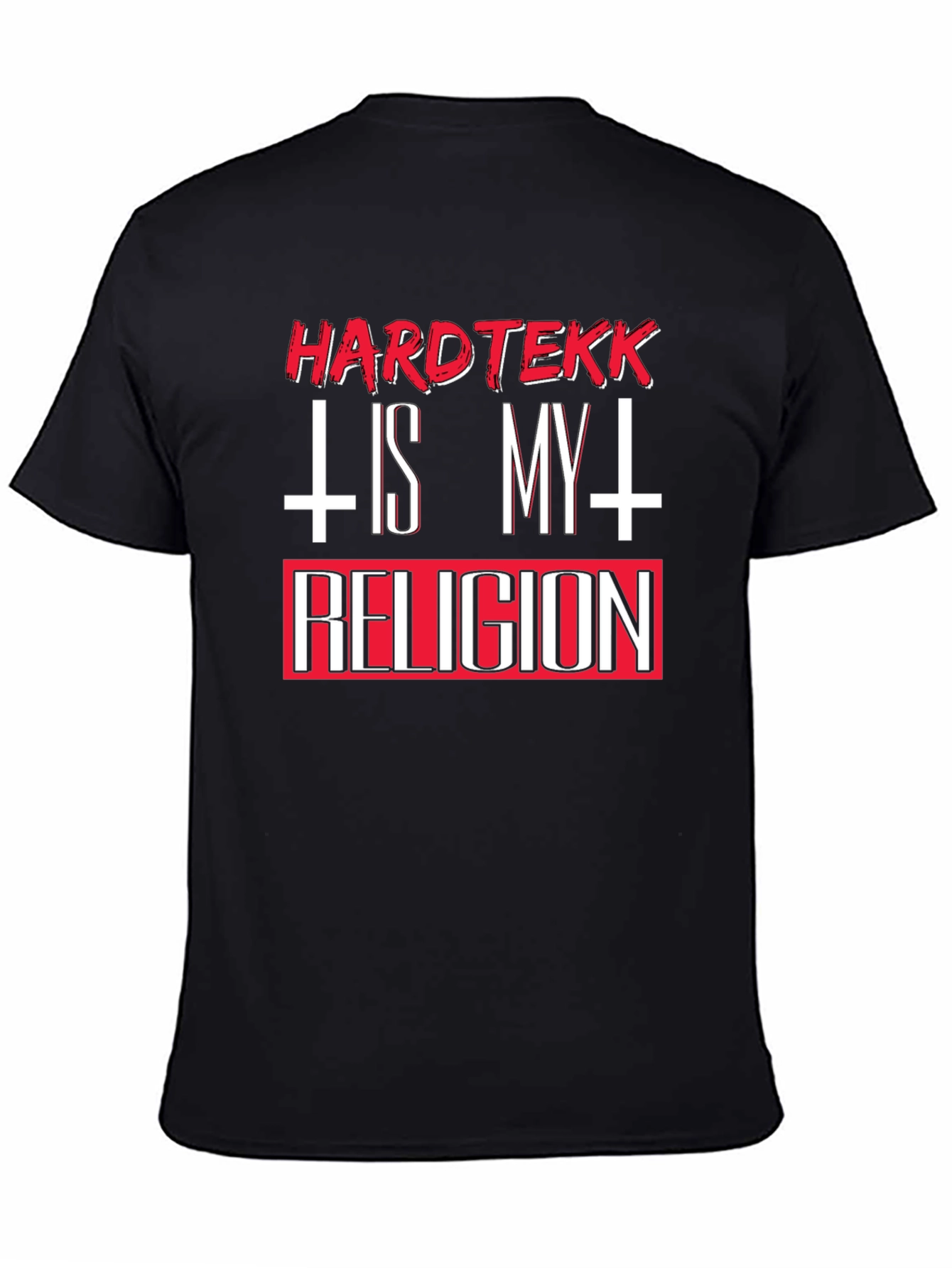 Hardtekk is My Religion Black Graphic T-Shirt