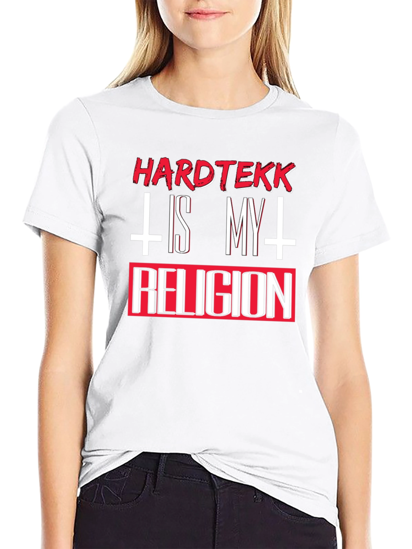 Hardtekk is My Religion Black Graphic T-Shirt