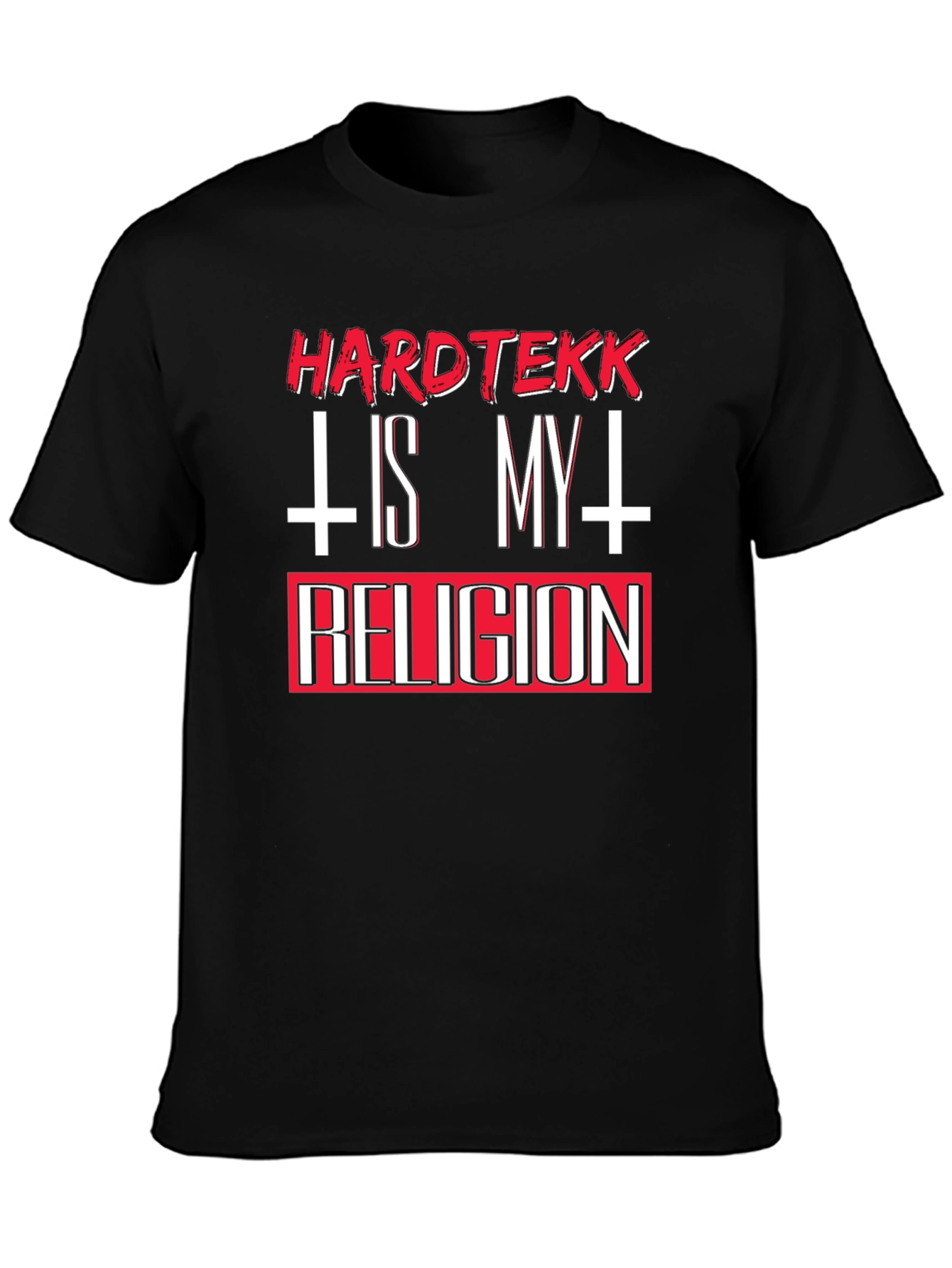 Hardtekk is My Religion Black Graphic T-Shirt