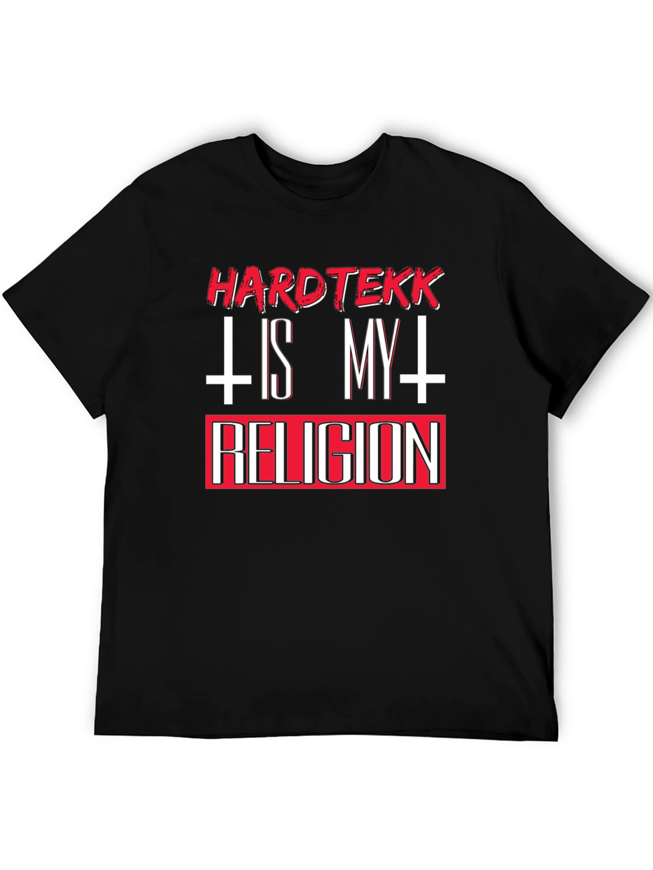 Hardtekk is My Religion Black Graphic T-Shirt
