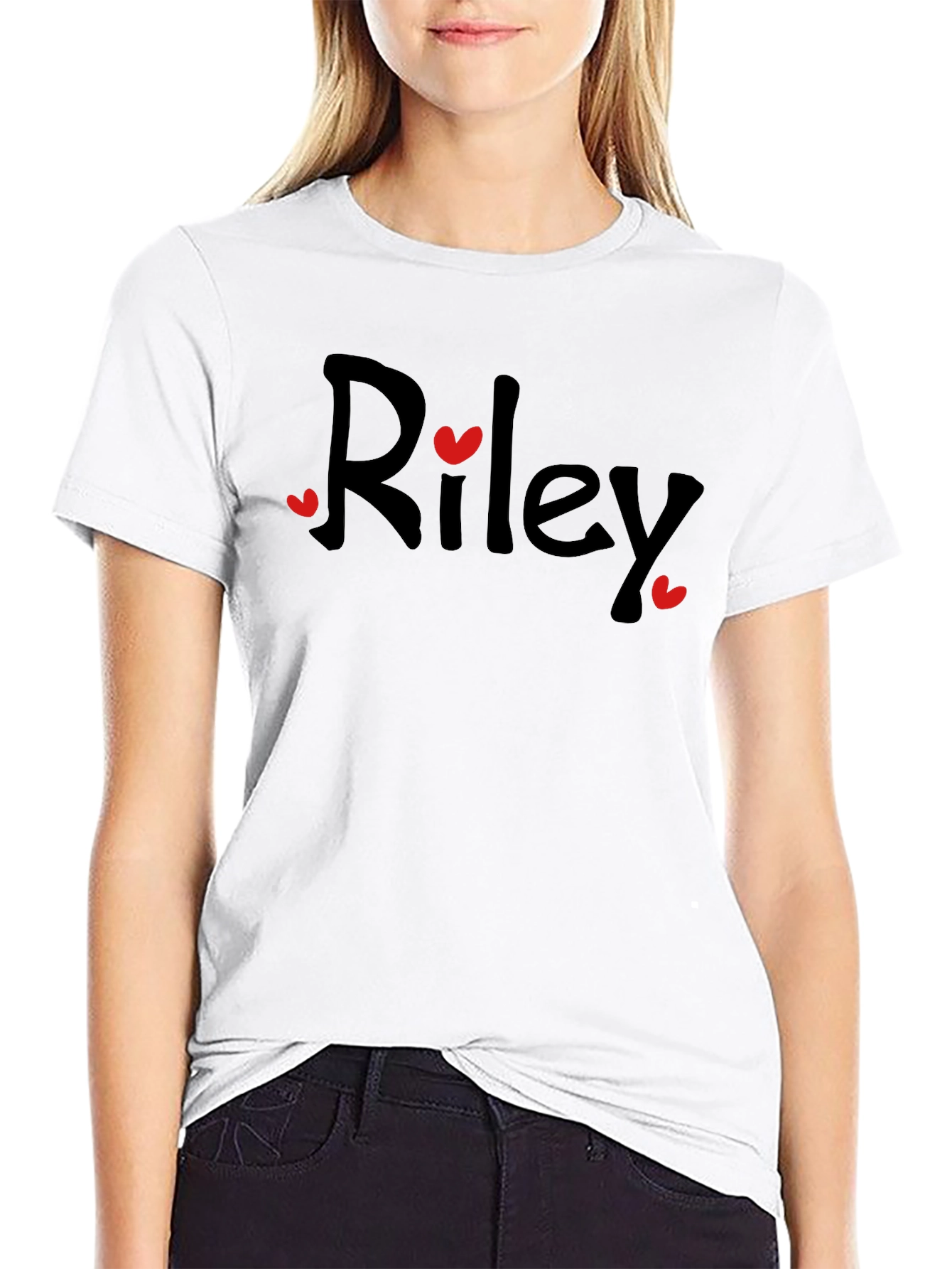 Riley Heart Tee - Cute & Casual Black T-Shirt