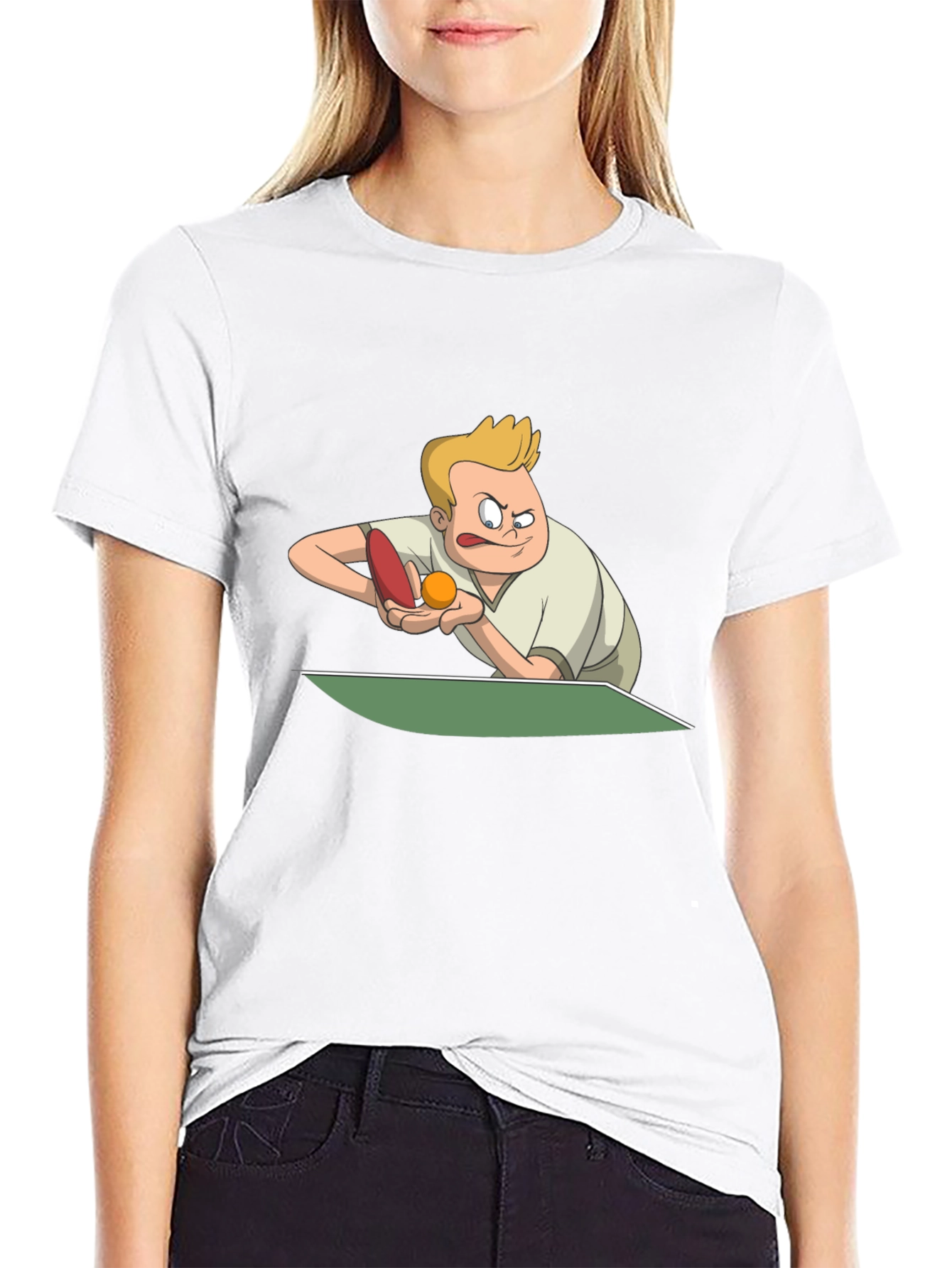 Funny Table Tennis Player Graphic T-Shirt