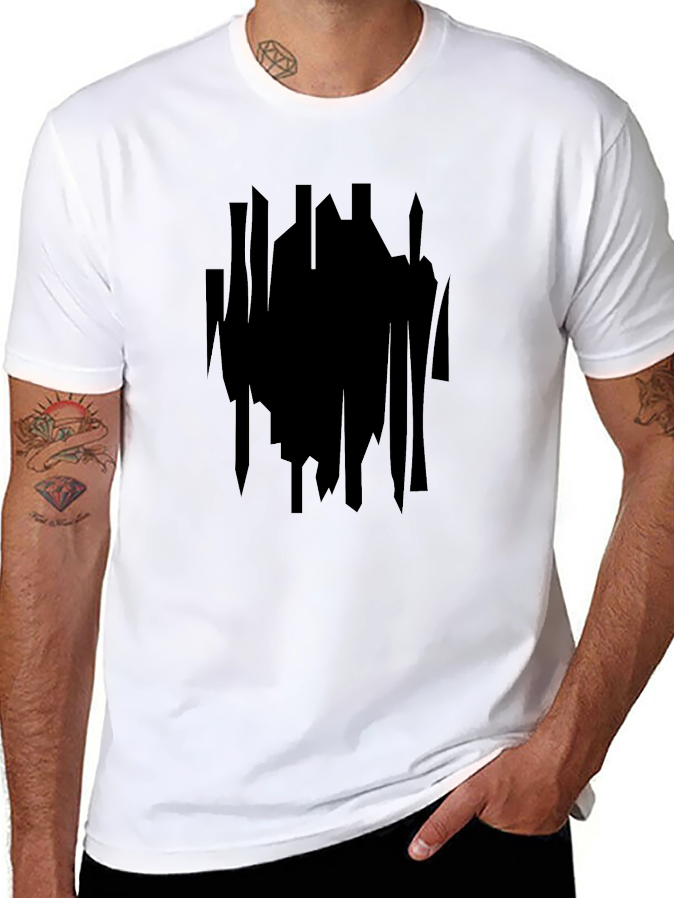 Abstract Cityscape Black Graphic Tee