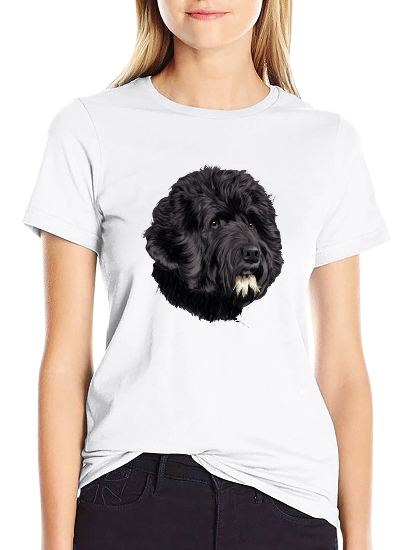 Black Dog Portrait Graphic T-Shirt