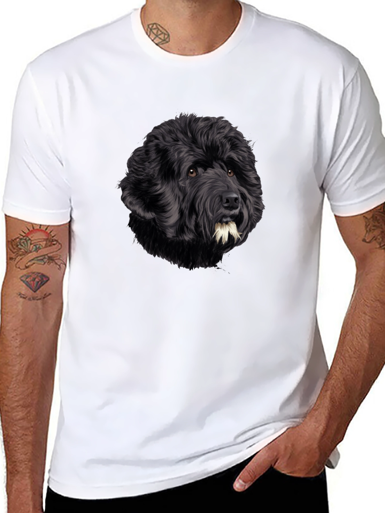 Black Dog Portrait Graphic T-Shirt