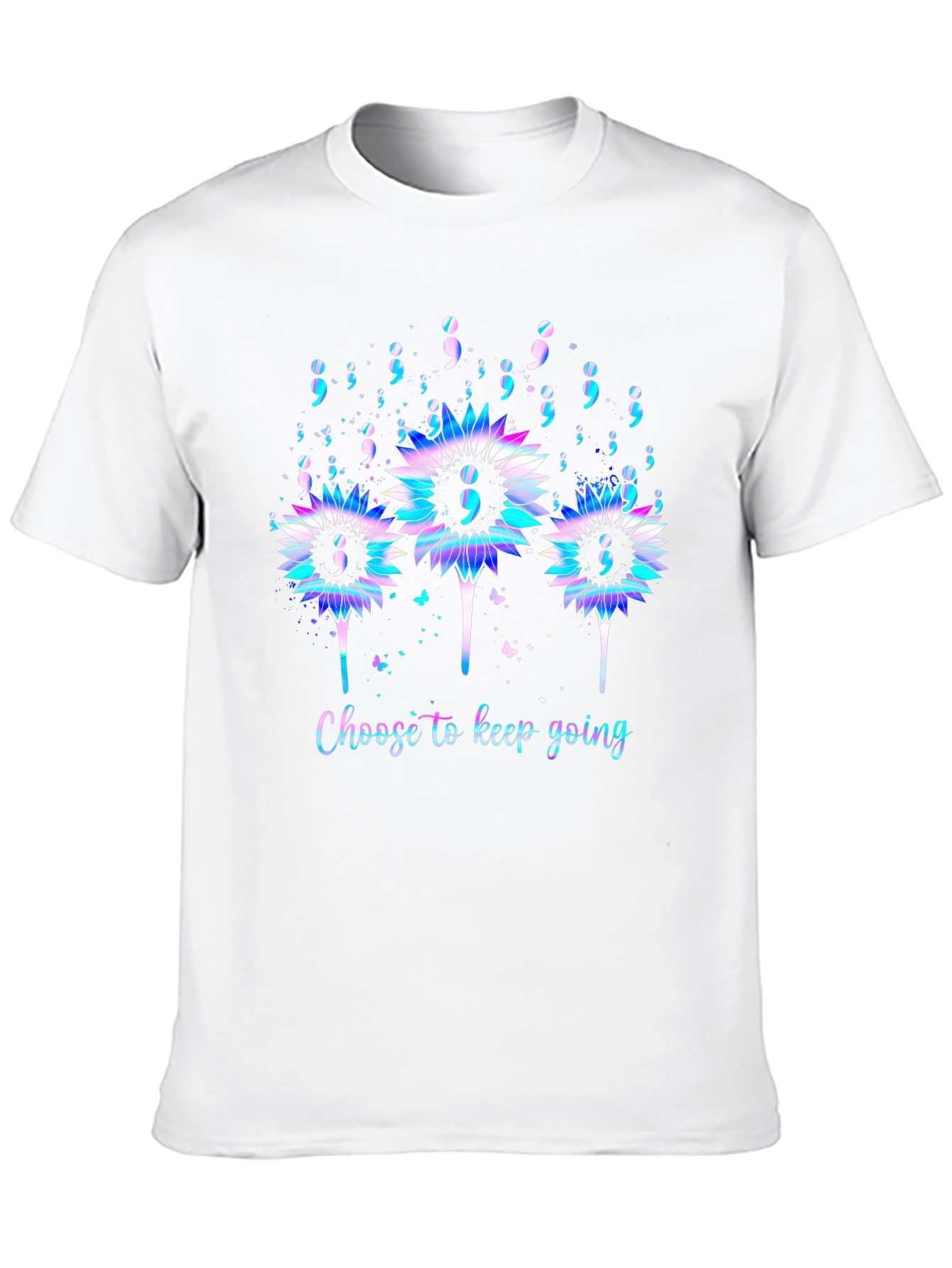 Semicolon Sunflower Tee - Choose to Keep Going