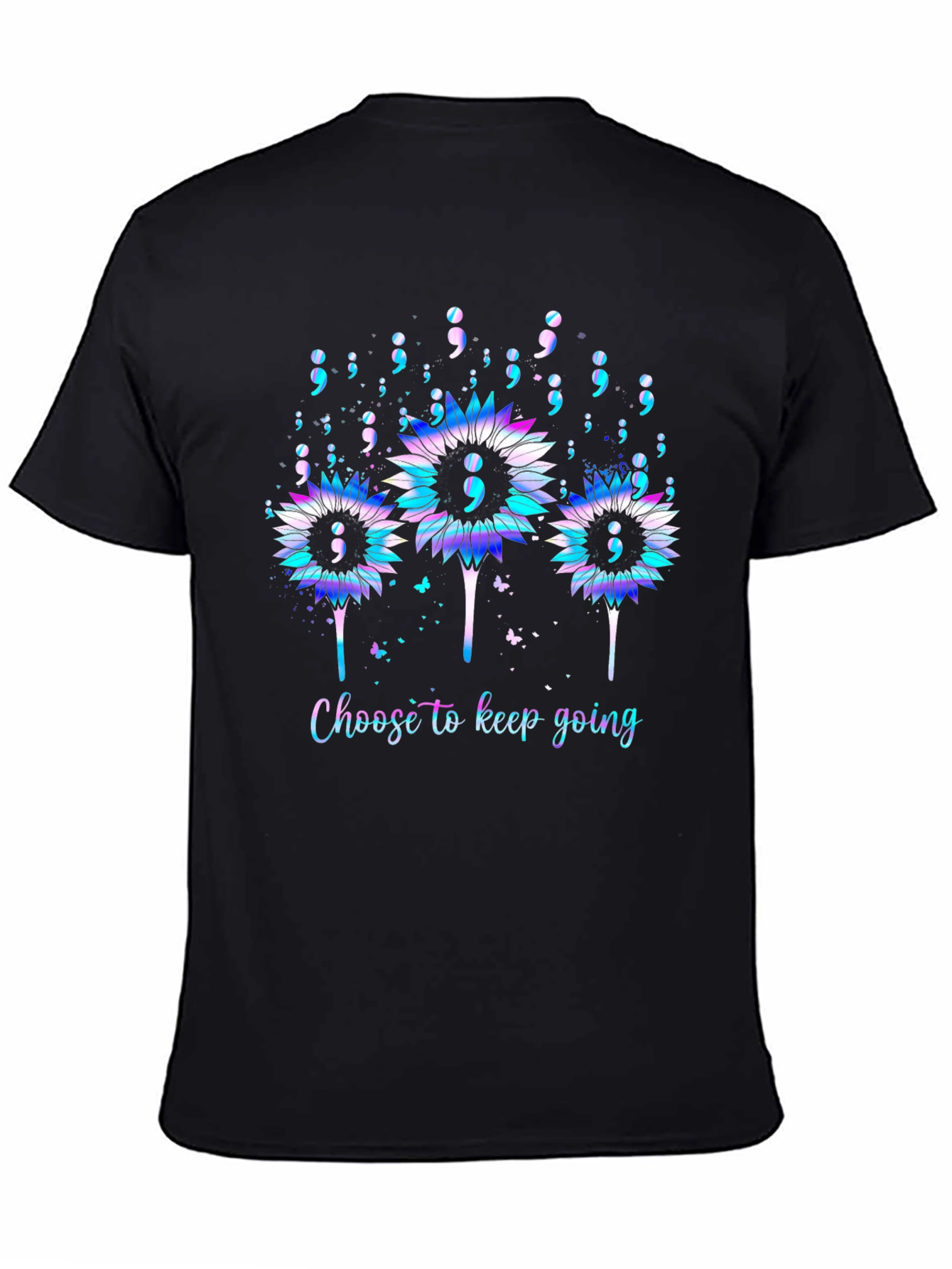 Semicolon Sunflower Tee - Choose to Keep Going