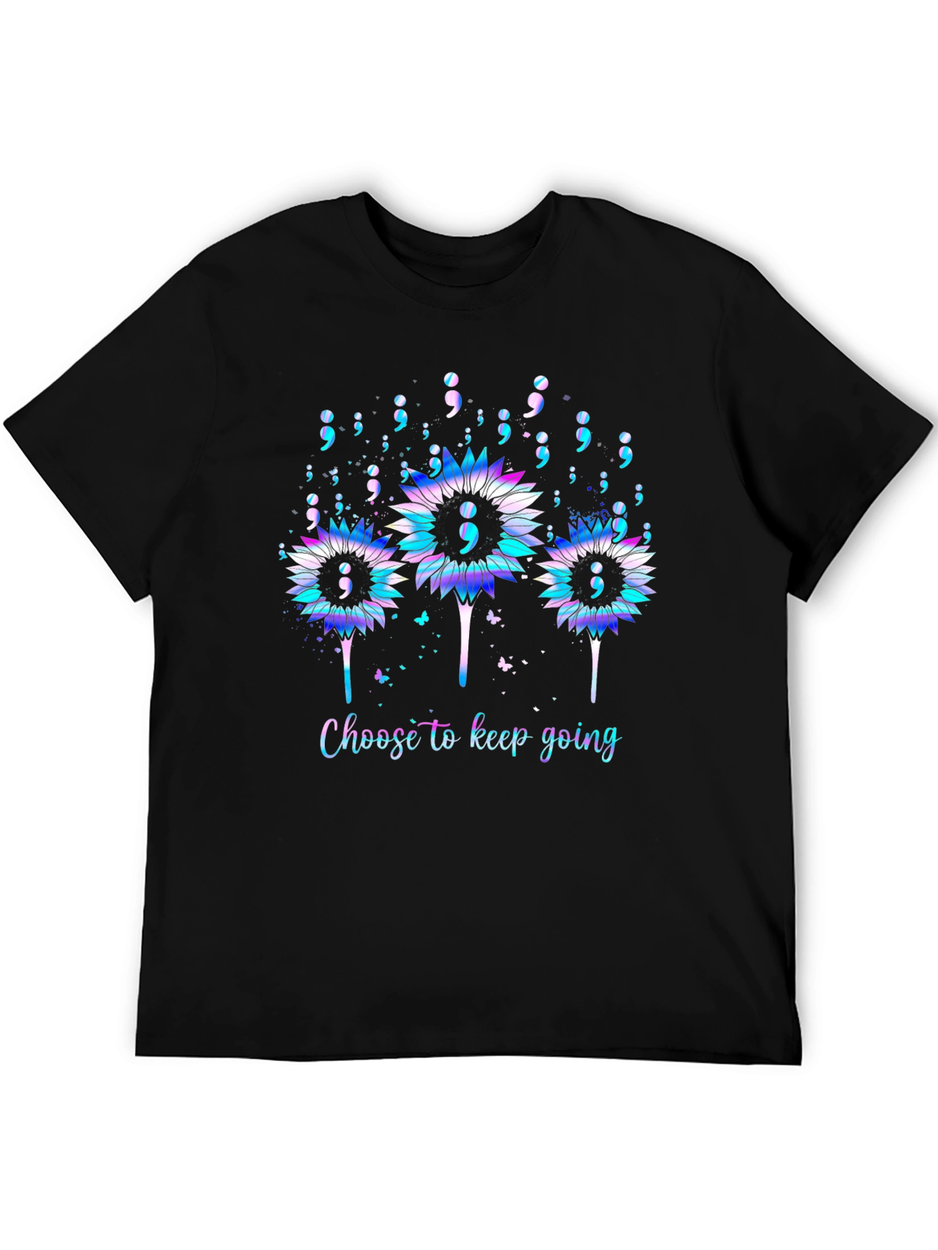 Semicolon Sunflower Tee - Choose to Keep Going