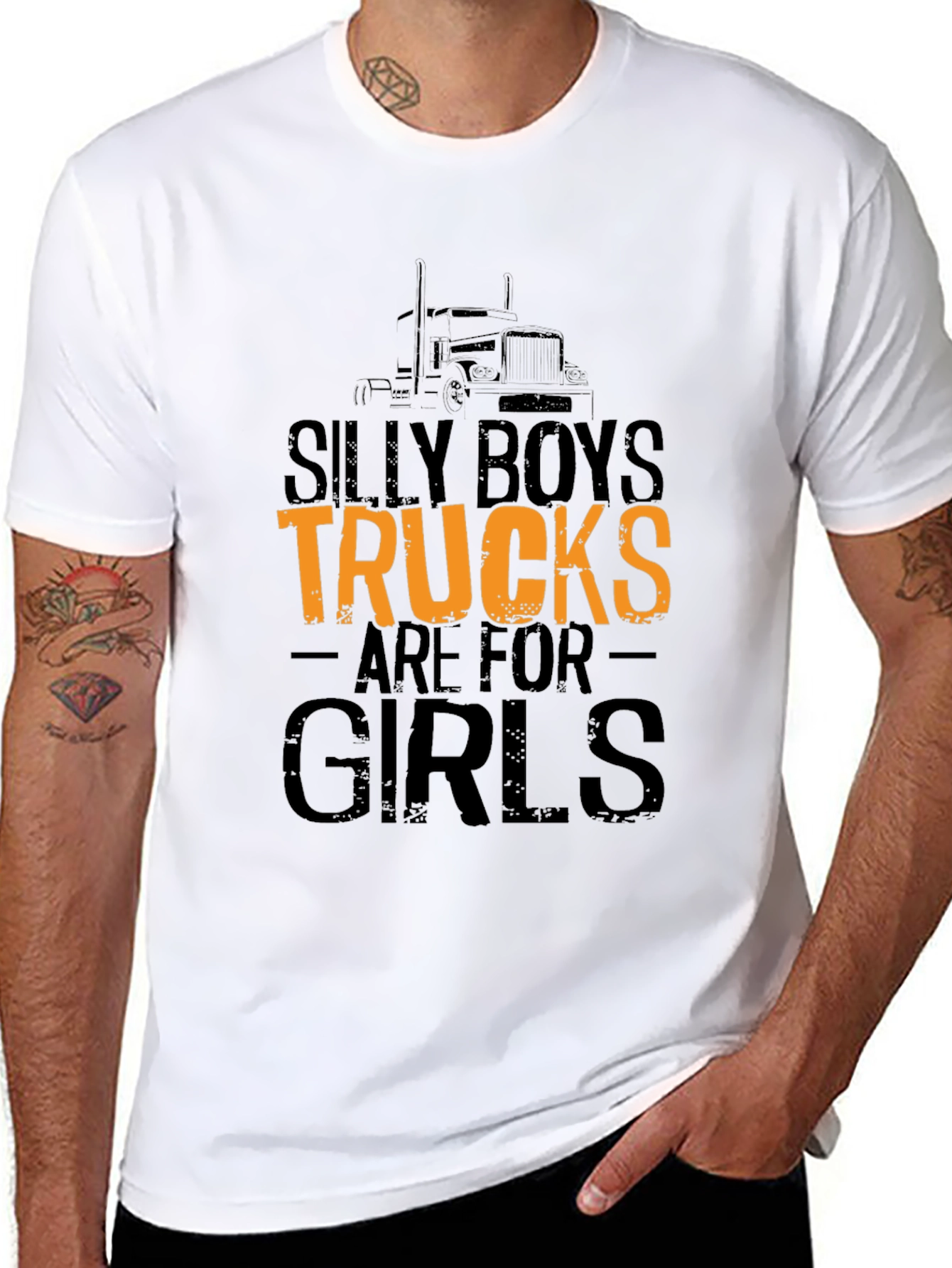 Silly Boys Trucks Are For Girls Graphic T-Shirt