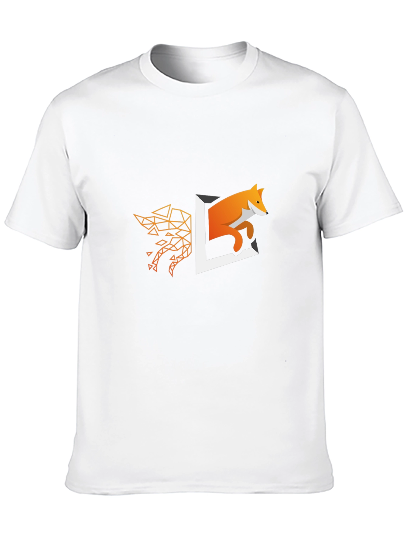 Geometric Fox Design Black T-Shirt