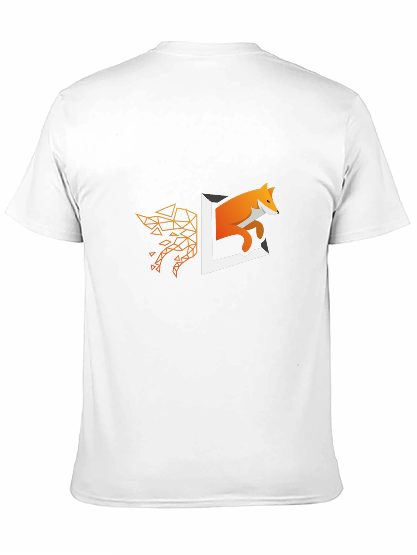 Geometric Fox Design Black T-Shirt
