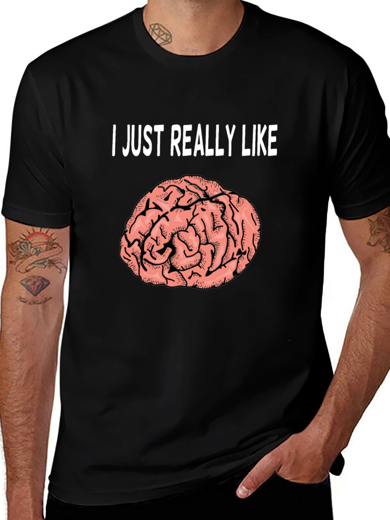Brain Graphic T-Shirt: I Just Really Like Brains Tee