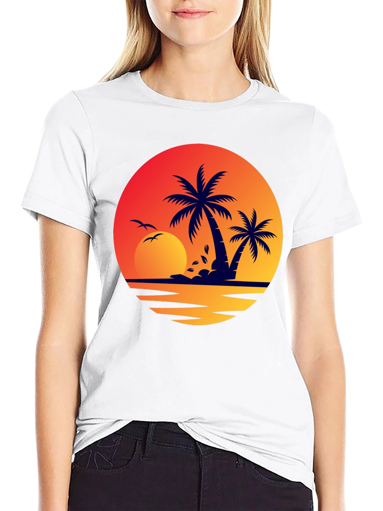 Sunset Palm Tree Graphic Tee