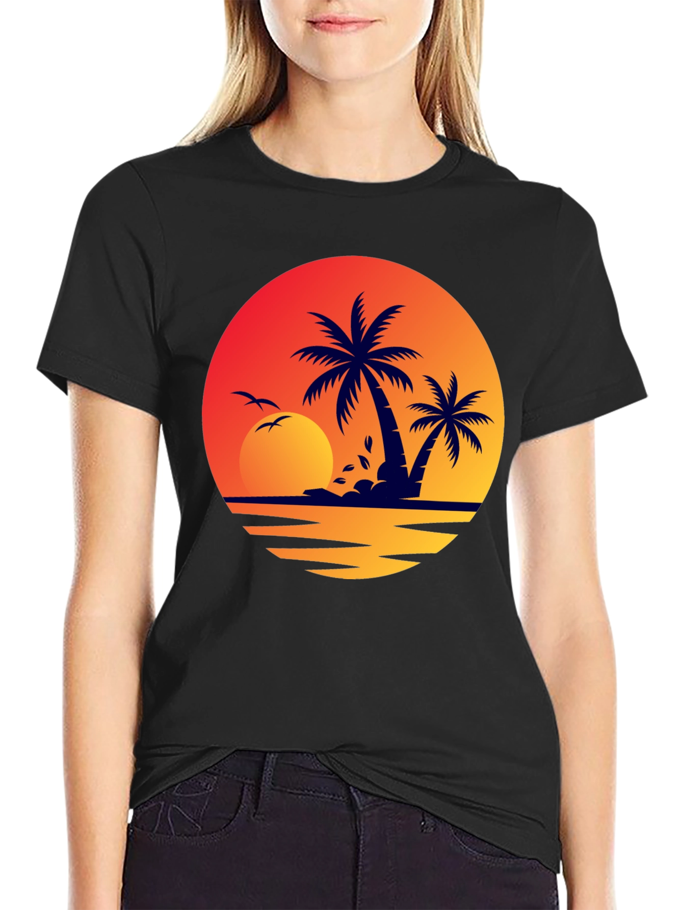 Sunset Palm Tree Graphic Tee
