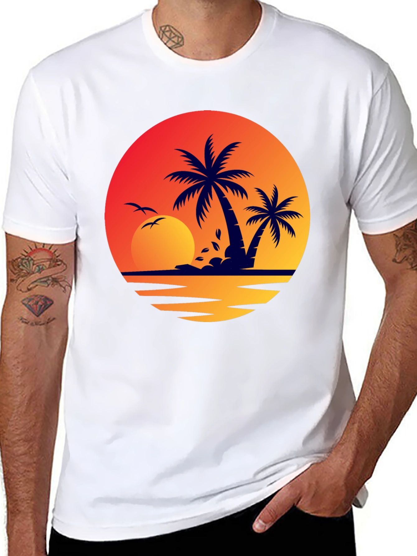 Sunset Palm Tree Graphic Tee