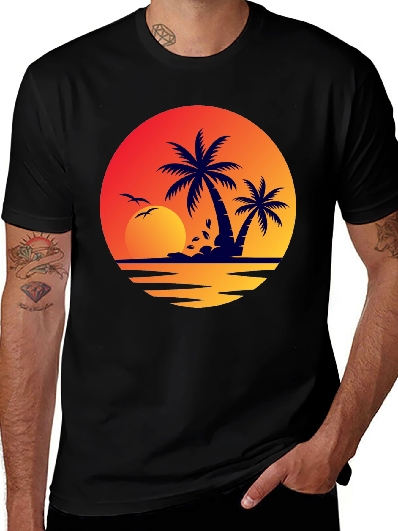 Sunset Palm Tree Graphic Tee