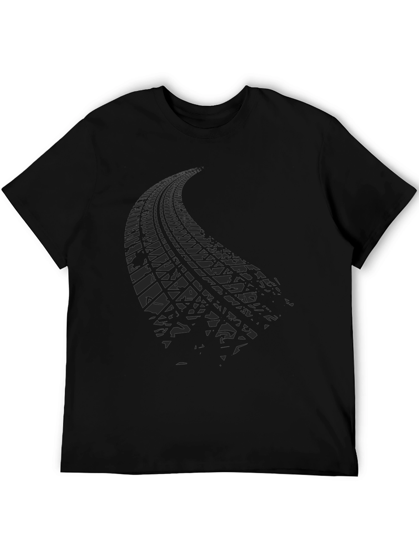 Tire Track Graphic Tee - Mens Black Casual Shirt