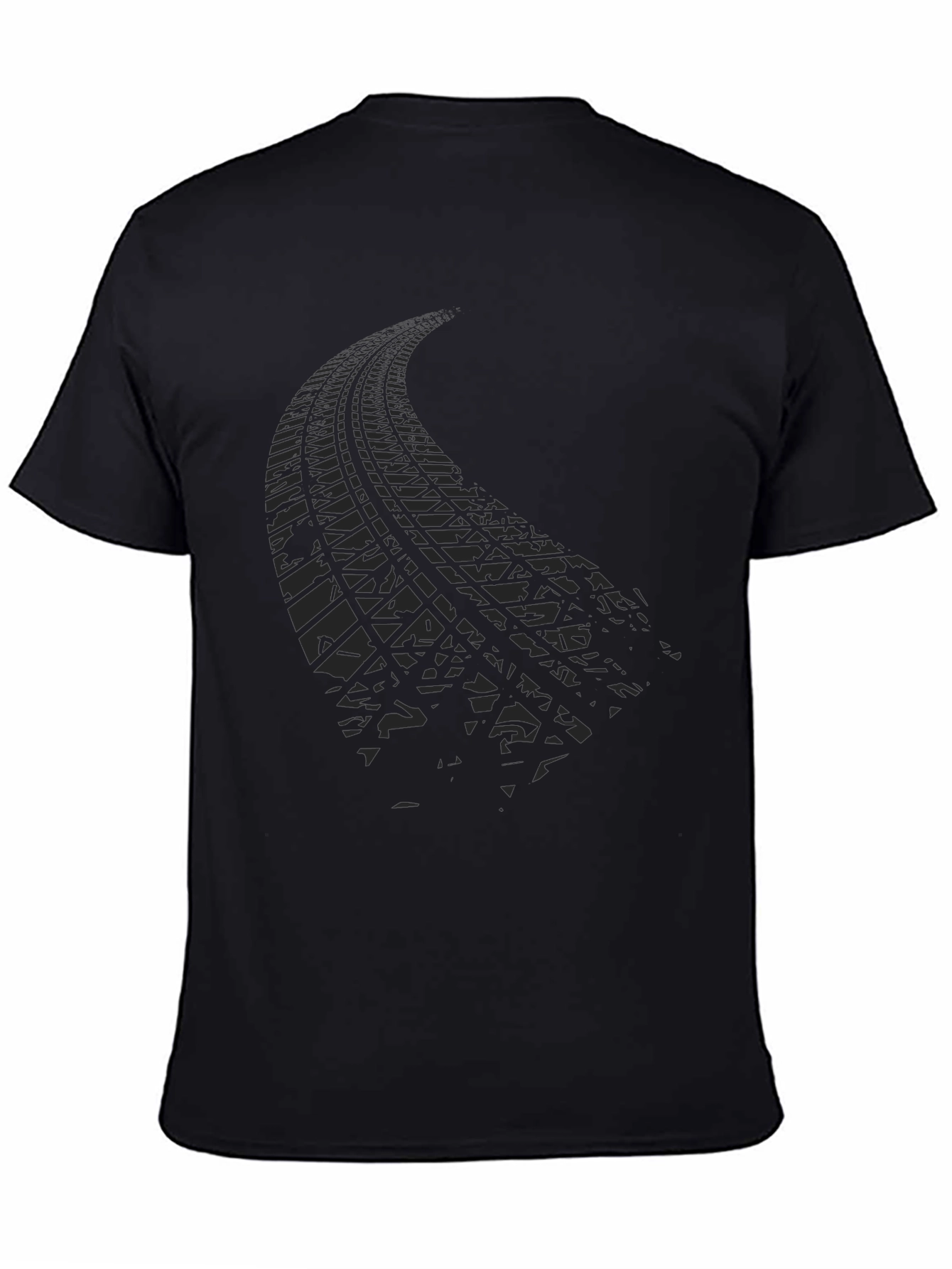 Tire Track Graphic Tee - Mens Black Casual Shirt
