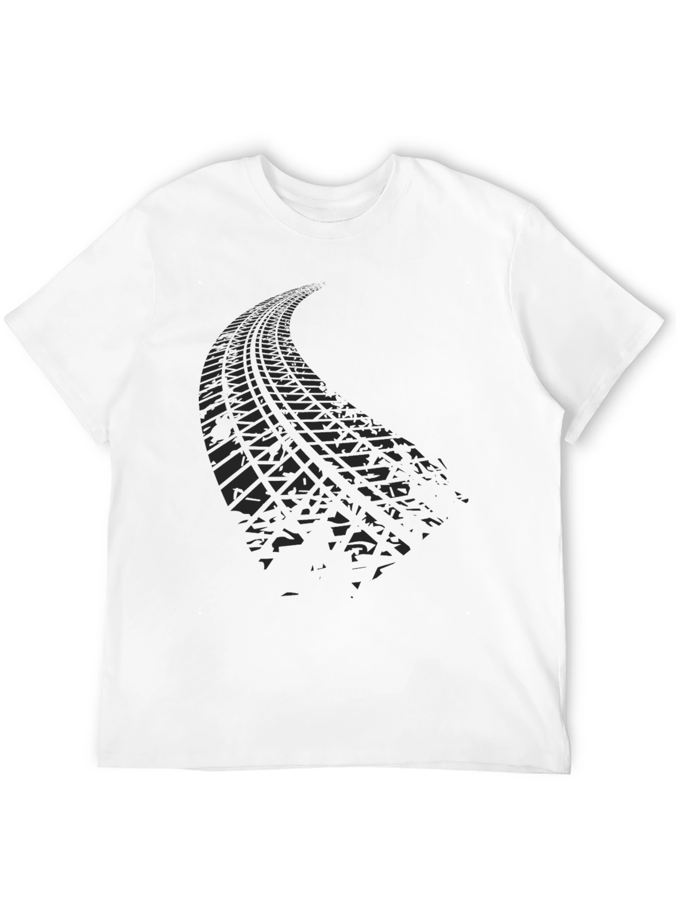 Tire Track Graphic Tee - Mens Black Casual Shirt