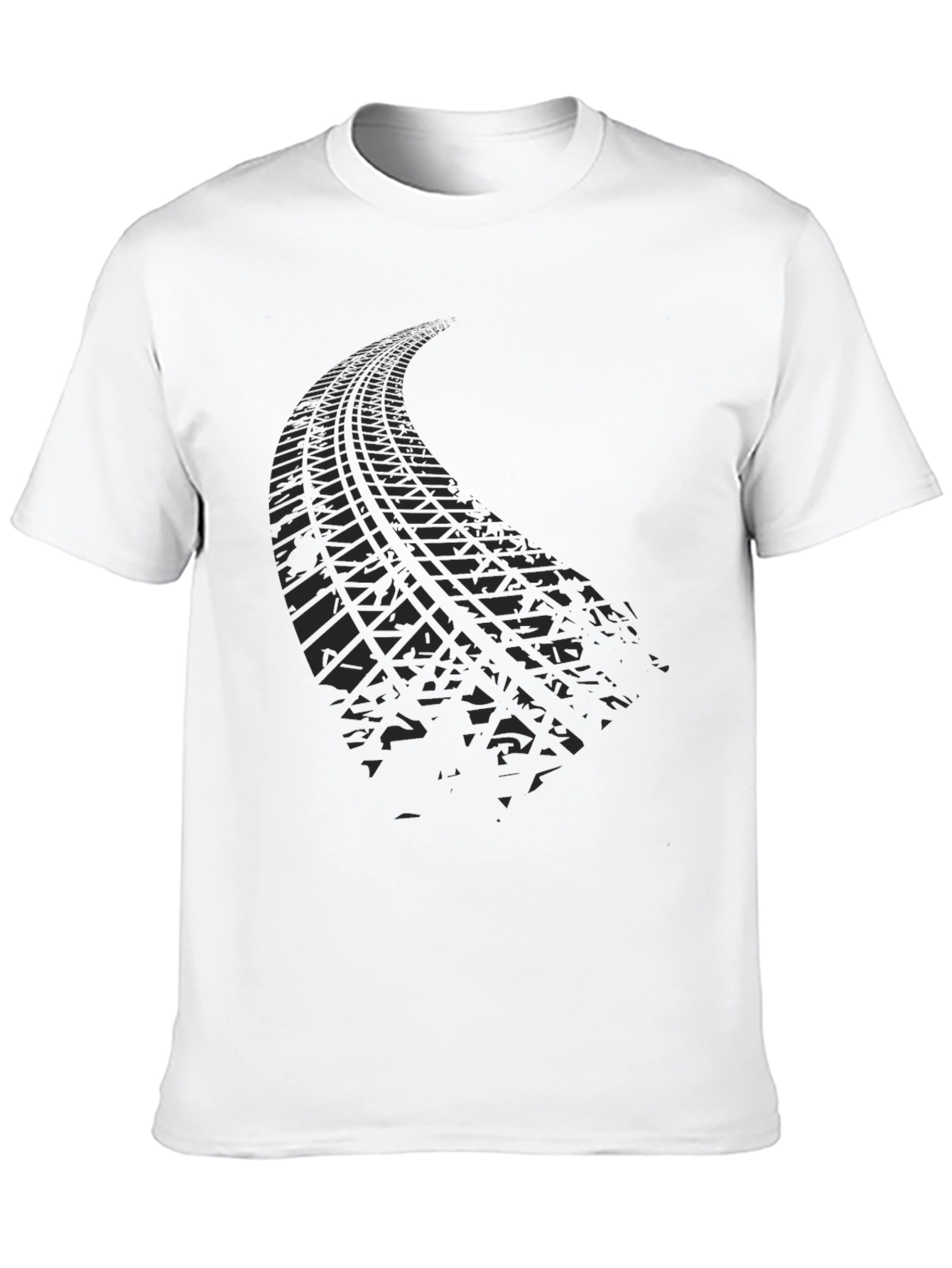 Tire Track Graphic Tee - Mens Black Casual Shirt