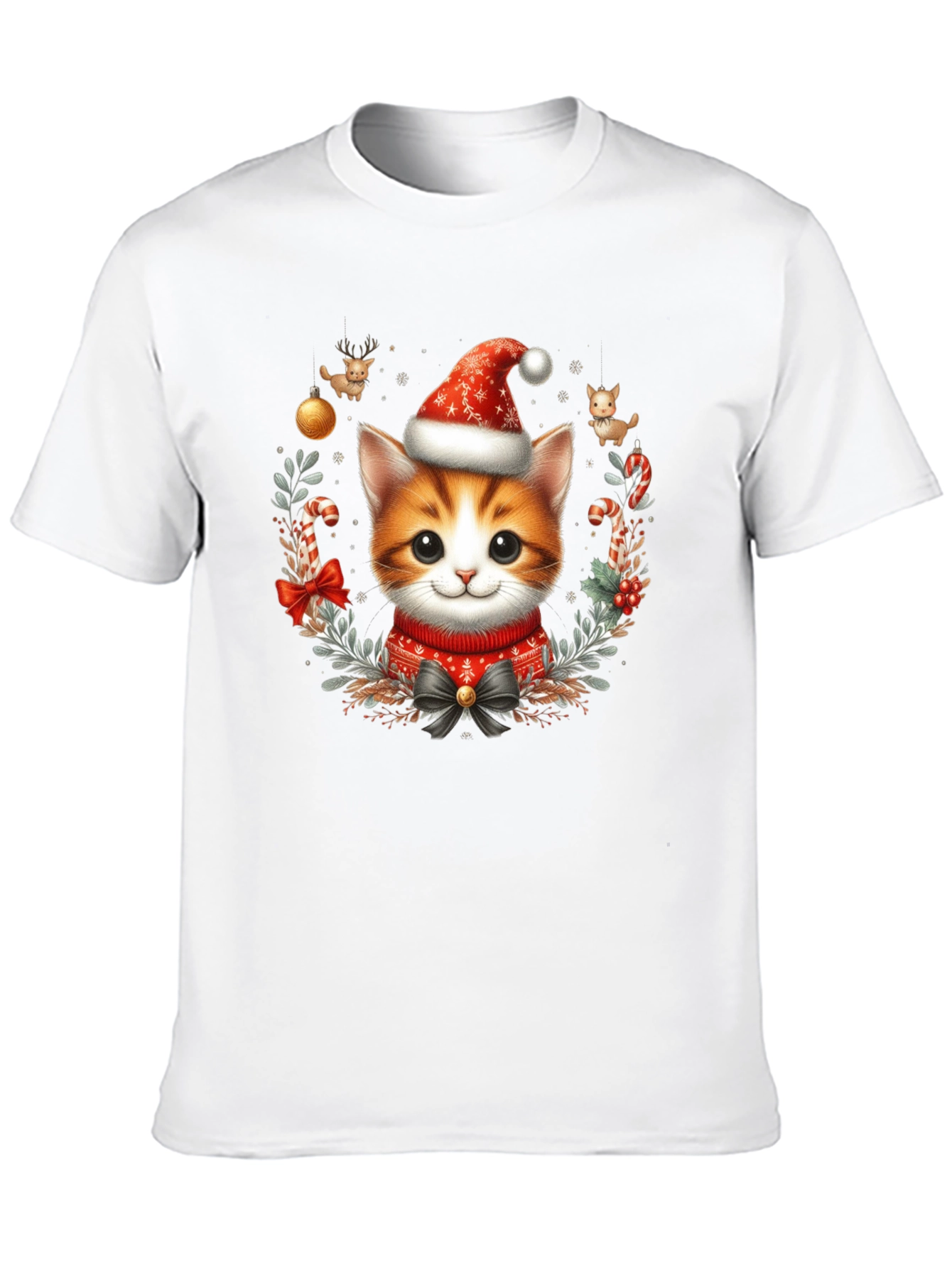 Festive Kitten Christmas T-Shirt
