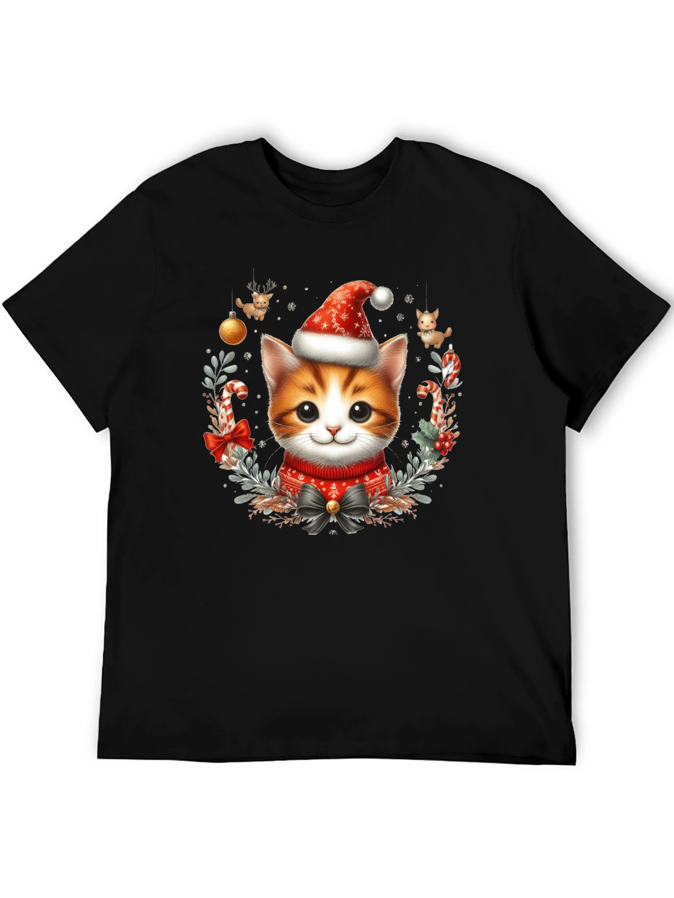 Festive Kitten Christmas T-Shirt