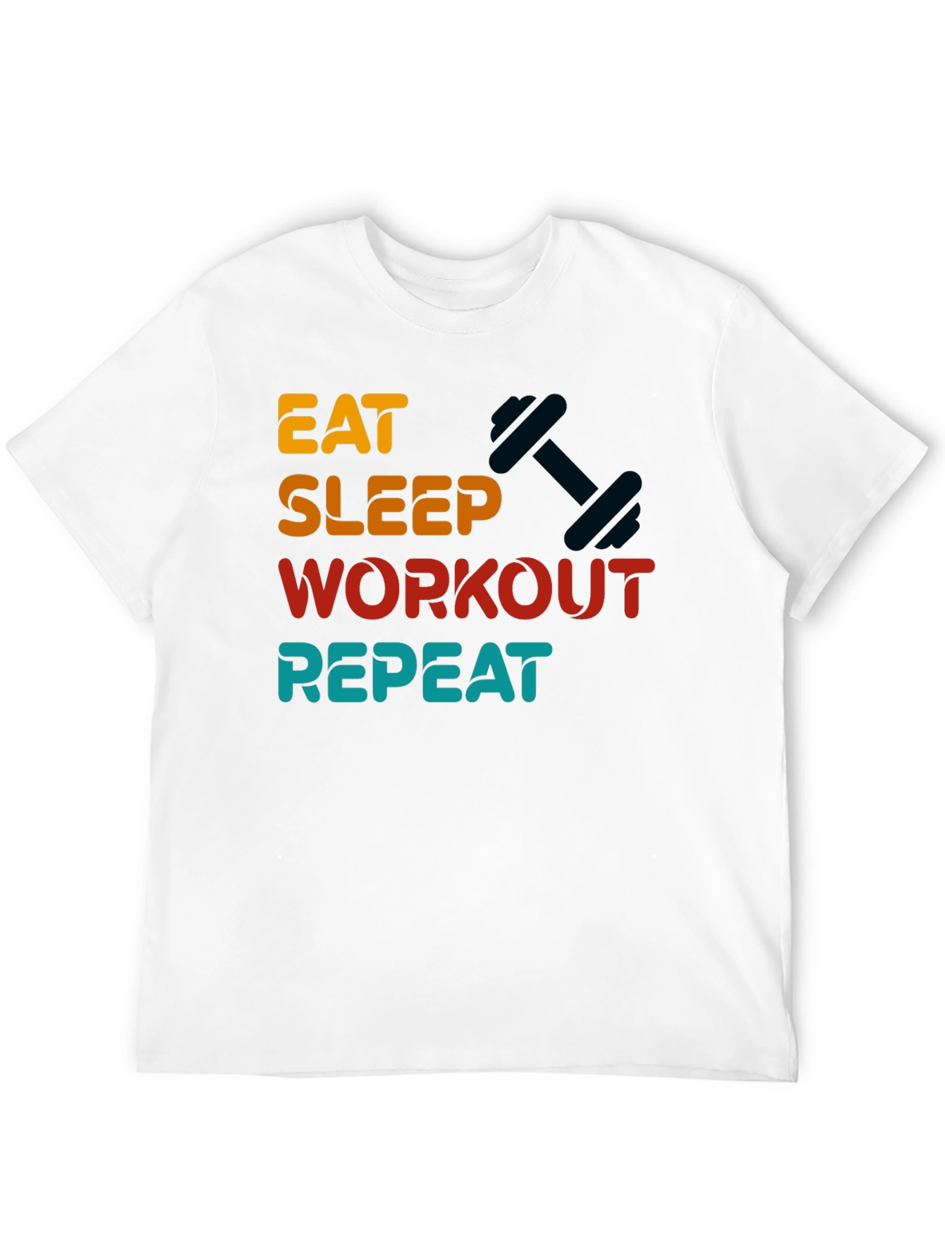 Eat Sleep Workout Repeat Graphic Tee - Black