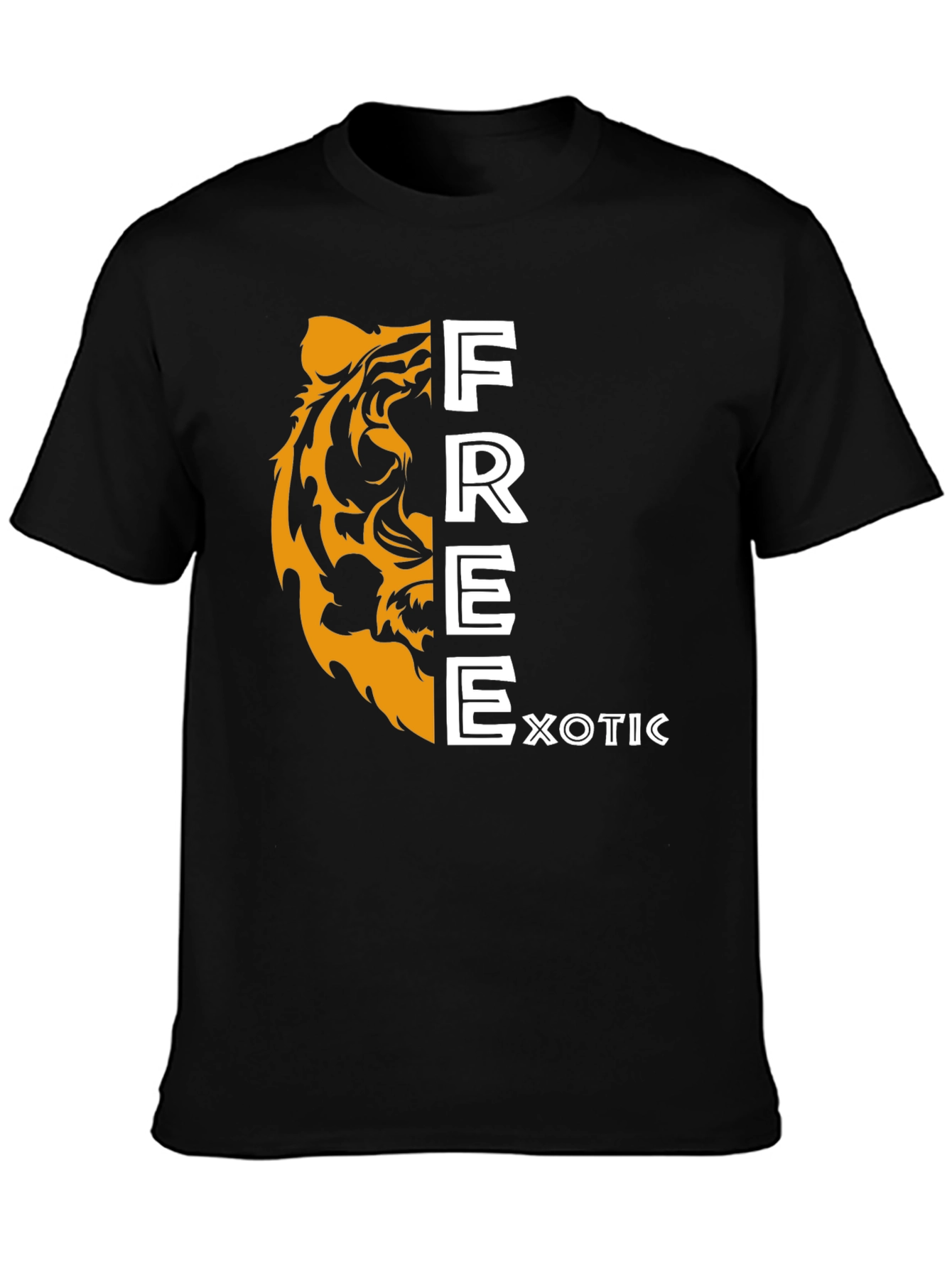 Exotic Free Tiger Graphic T-Shirt - Black