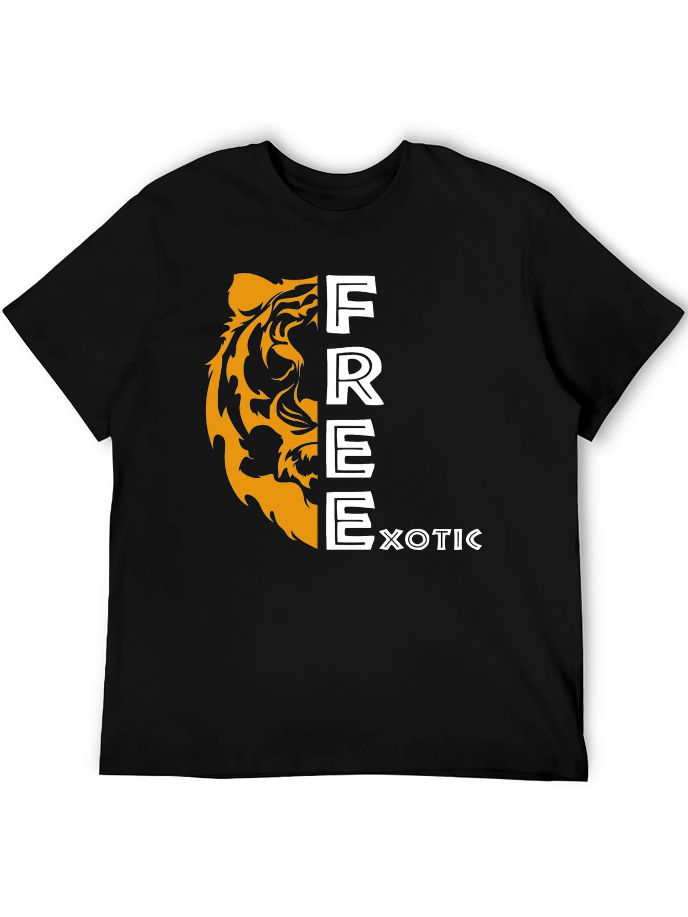 Exotic Free Tiger Graphic T-Shirt - Black