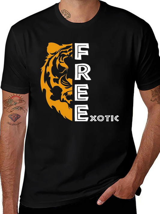 Exotic Free Tiger Graphic T-Shirt - Black
