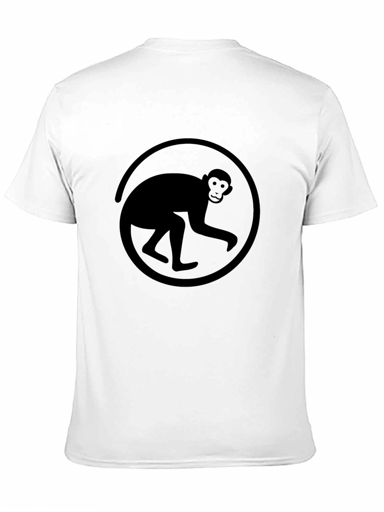 Monkey Silhouette Graphic Tee - Black